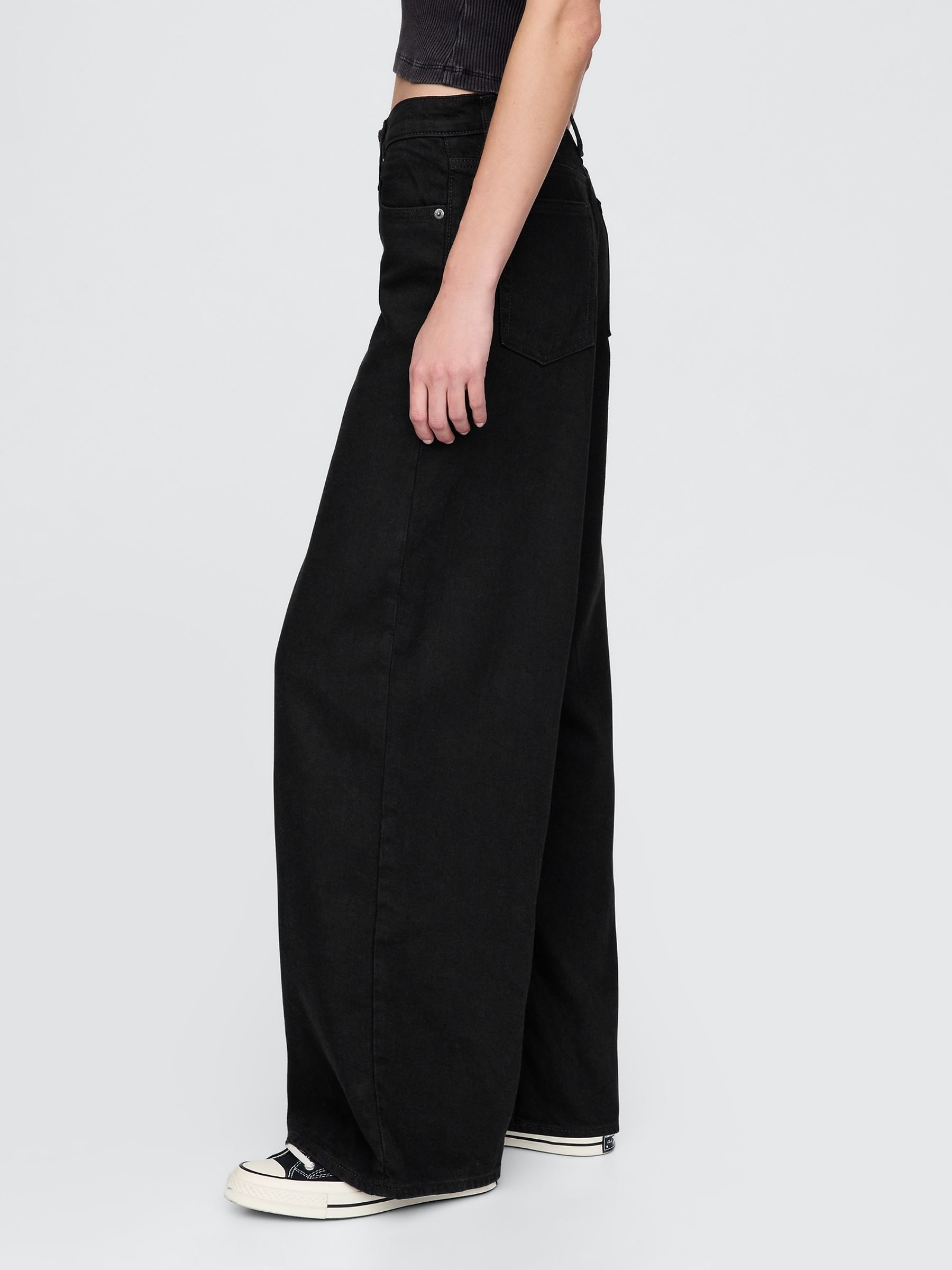 Black Mid Rise Ultra Soft Baggy Jeans - Image 5 of 5