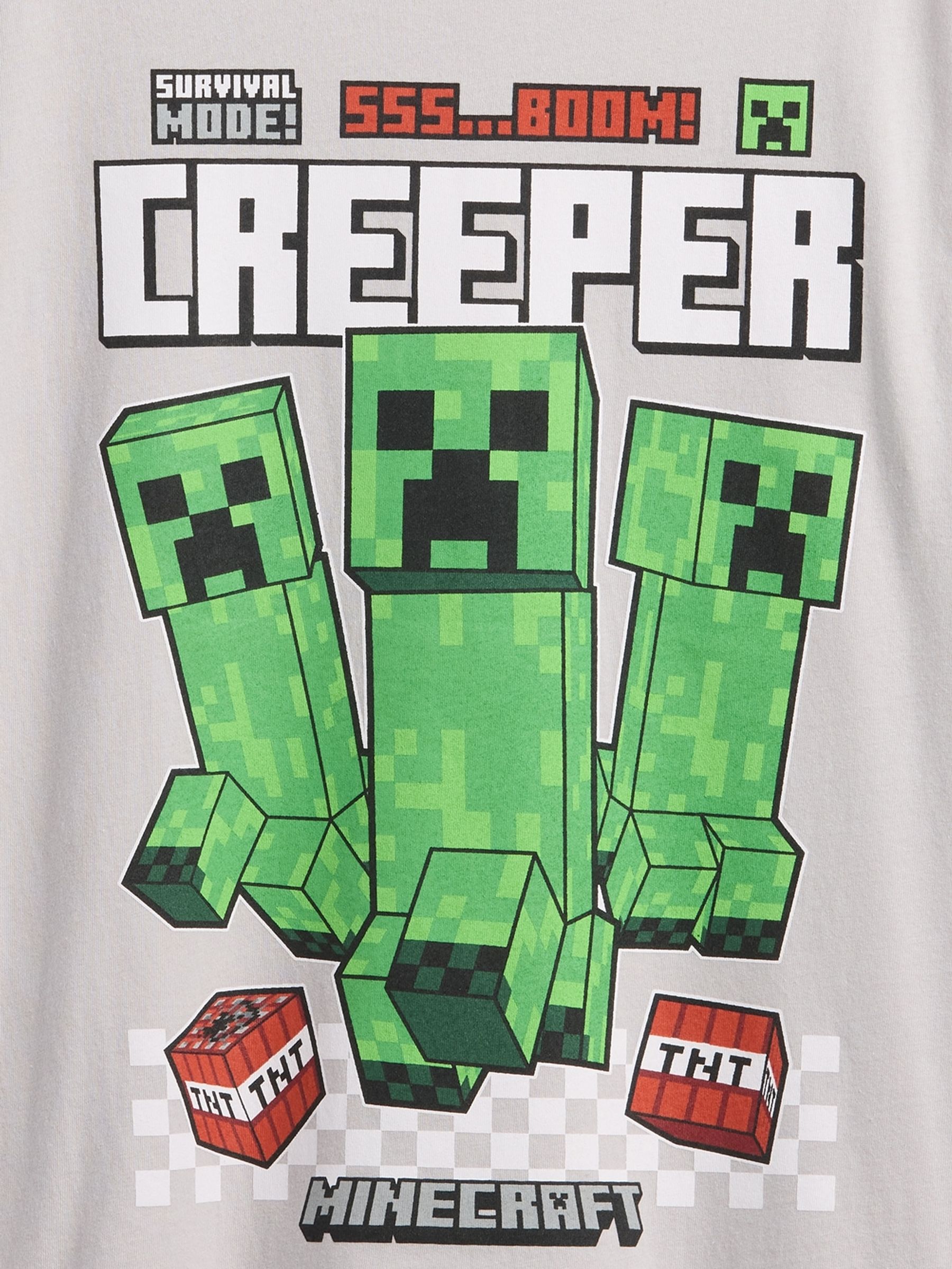 Grey Minecraft Graphic T-Shirt (4-13yrs) - Image 3 of 3 Grey Minecraft Graphic T-Shirt (4-13yrs) - Image 3 of 3
