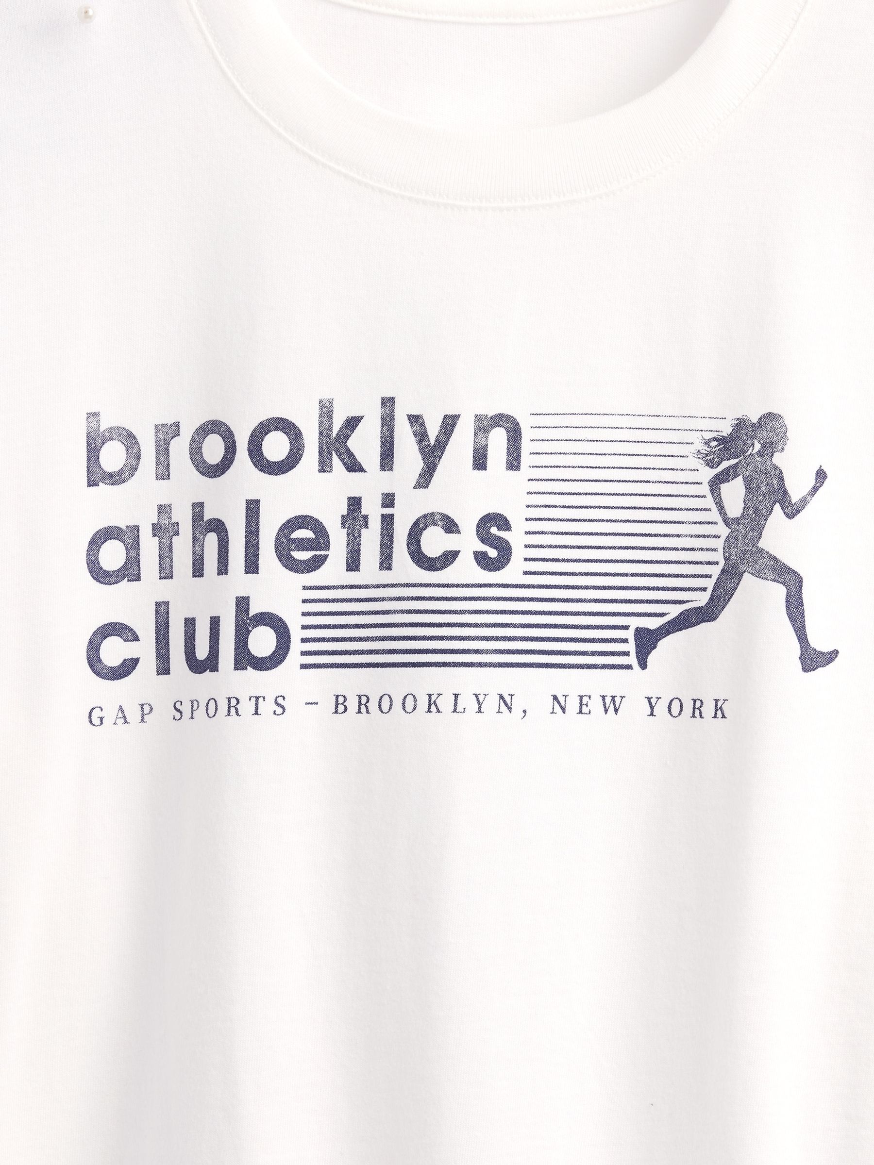 White Brooklyn Athletics Club Relaxed Graphic T-Shirt - Image 3 of 3