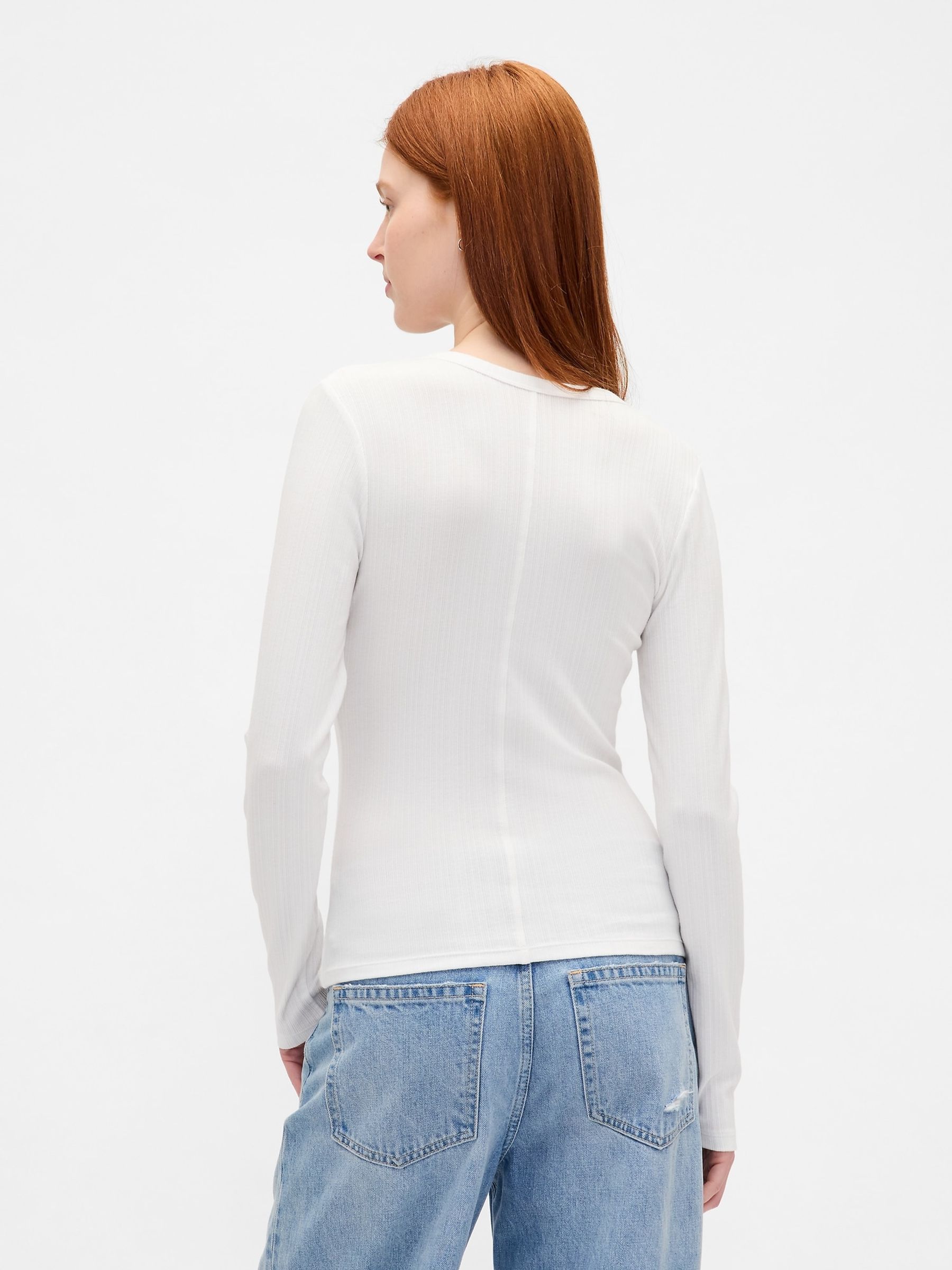 White Sheer Modern Rib T-Shirt - Image 2 of 3
