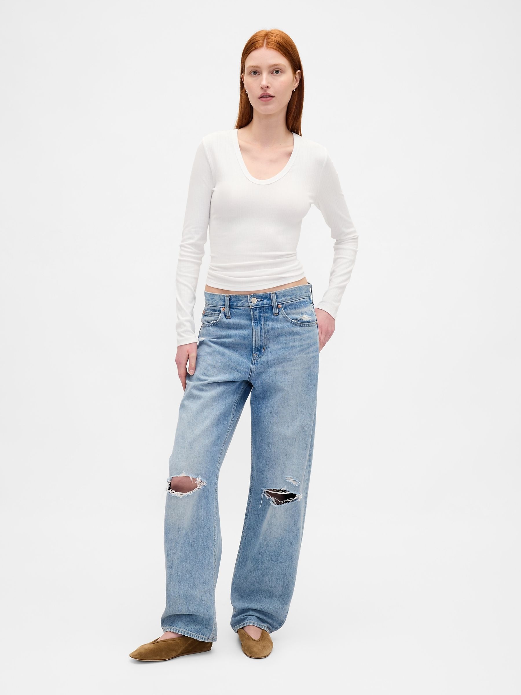 White Sheer Modern Rib T-Shirt - Image 3 of 3