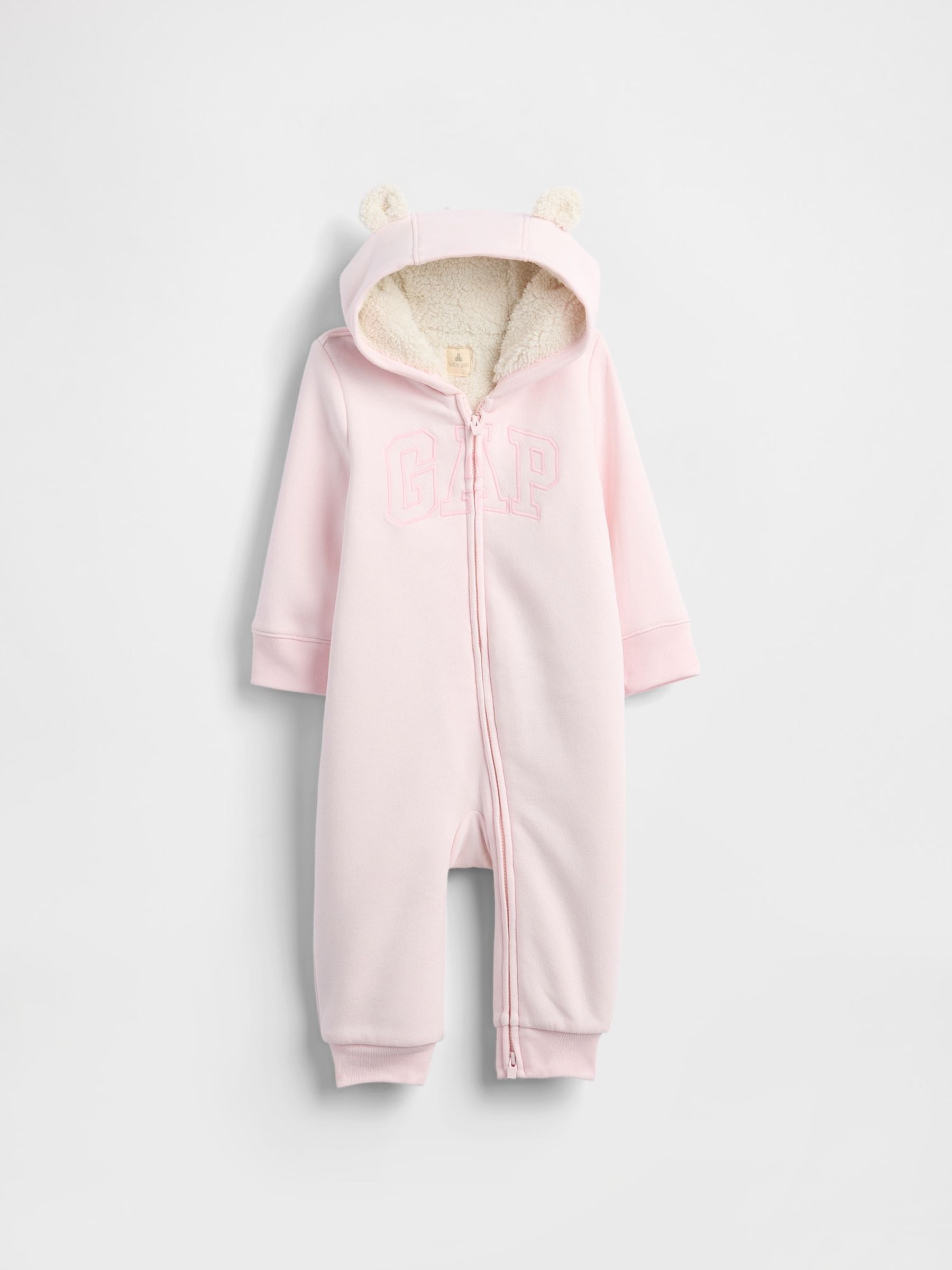 Pink Logo Sherpa One-Piece (Newborn-24mths) - Image 2 of 3