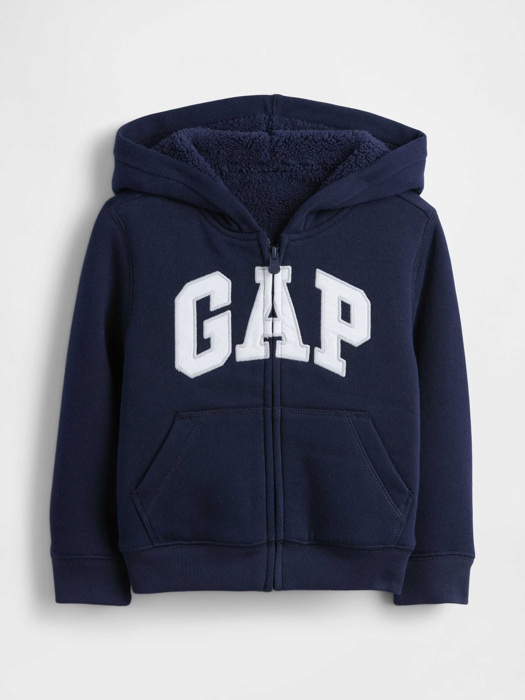 Blue Logo Sherpa Zip Hoodie (6mths-5yrs) - Image 1 of 3