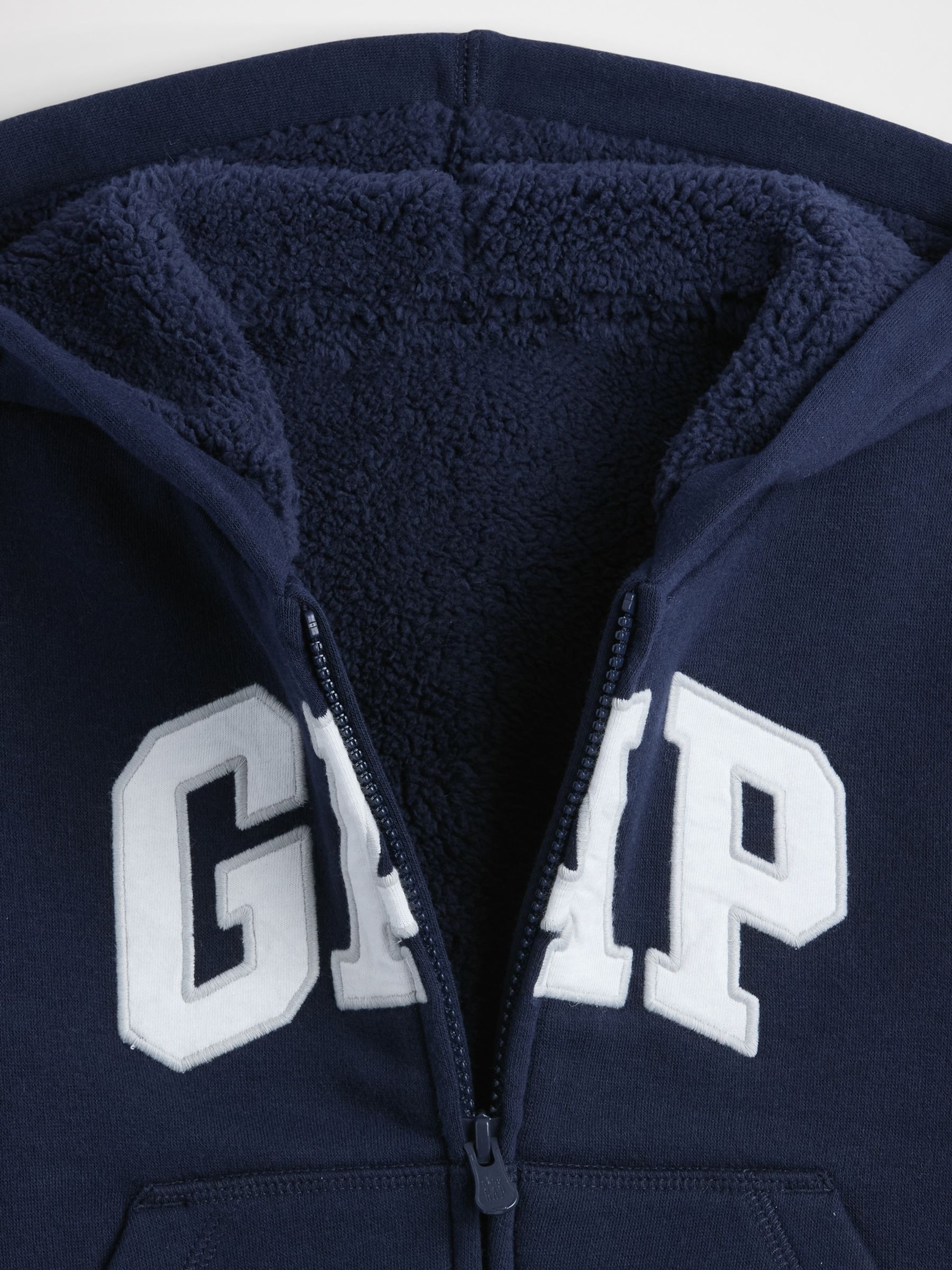 Blue Logo Sherpa Zip Hoodie (6mths-5yrs) - Image 3 of 3