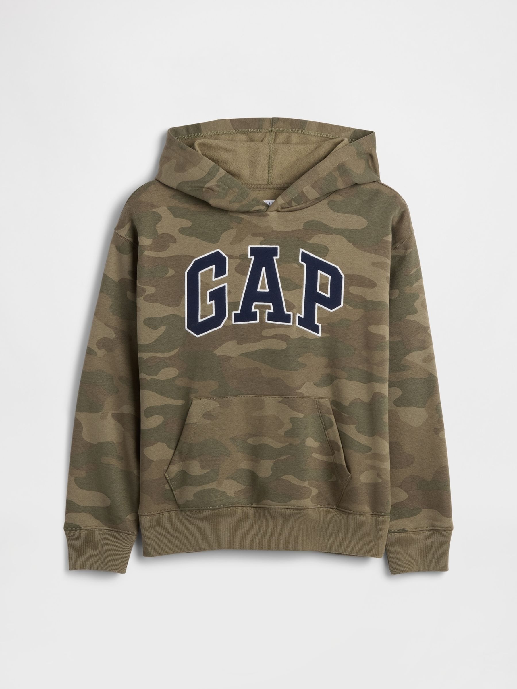 Khaki/Green Relaxed Logo Camo Hoodie (4-13yrs) - Image 1 of 3