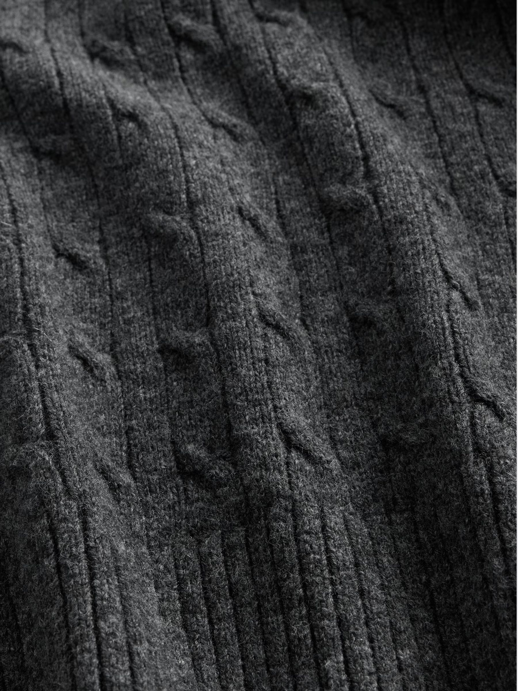 Grey Wool Cable Crew Jumper - Image 4 of 4