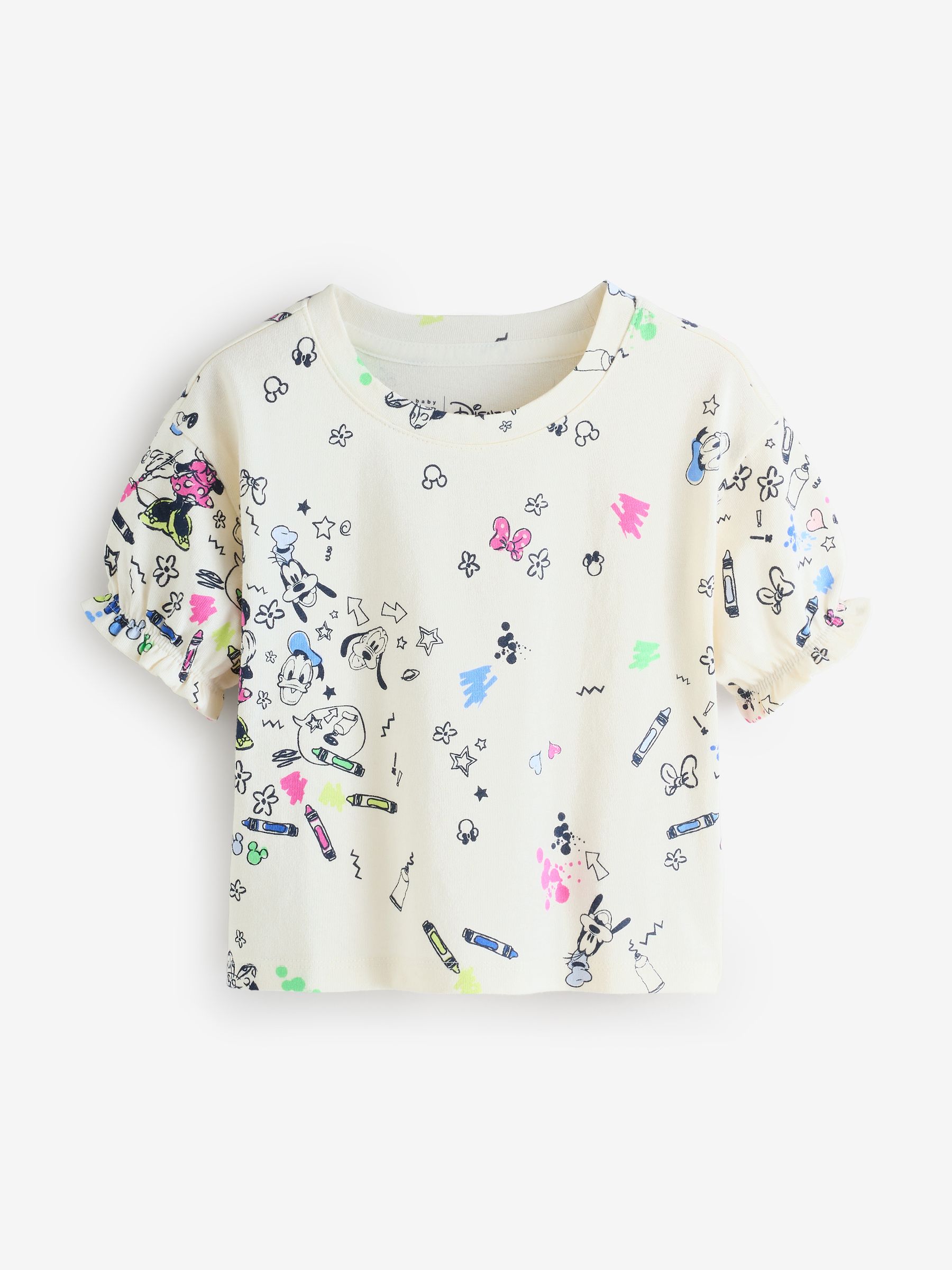 White Disney Ruffle-Sleeve T-Shirt - Image 4 of 8