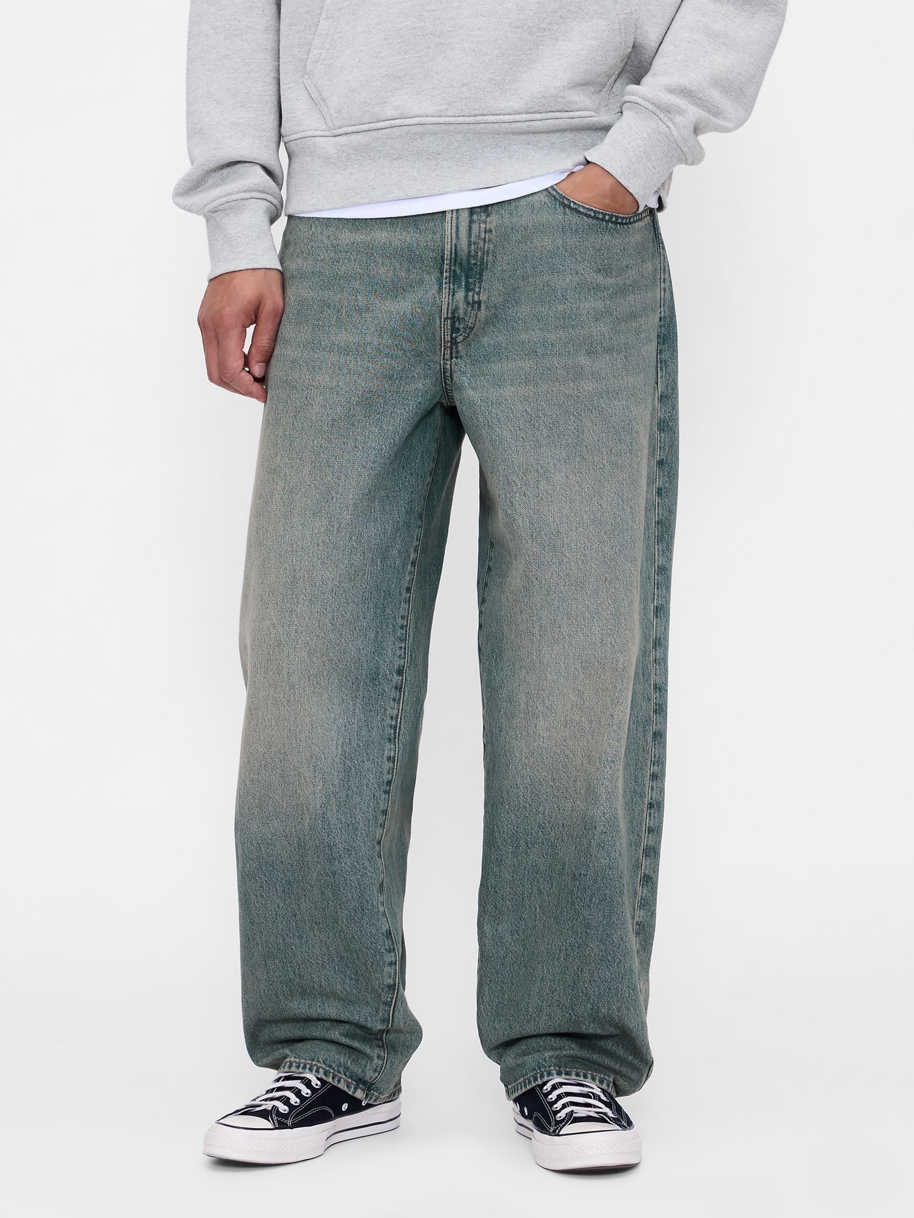 LAD MUSICIAN DENIM TAPERED BAGGY PANTS 新 デザイン