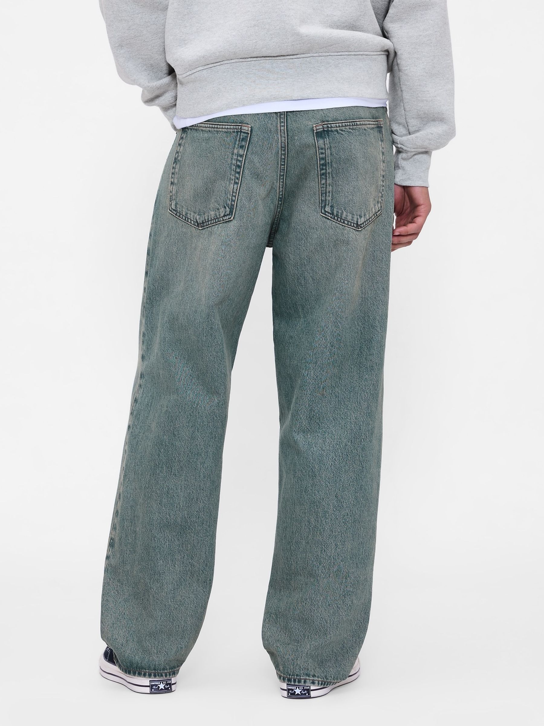 Washed Blue Baggy Jeans - Image 2 of 5