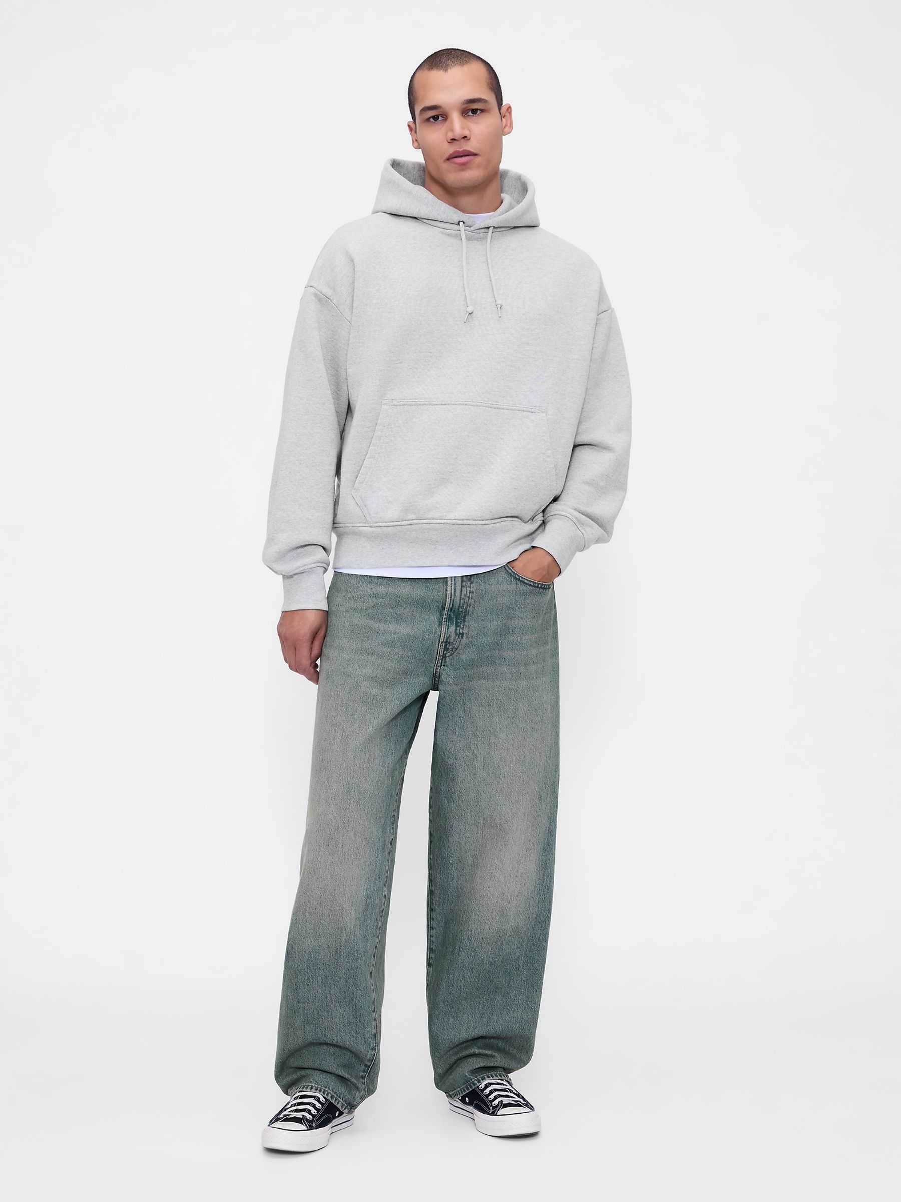 Washed Blue Baggy Jeans - Image 4 of 5