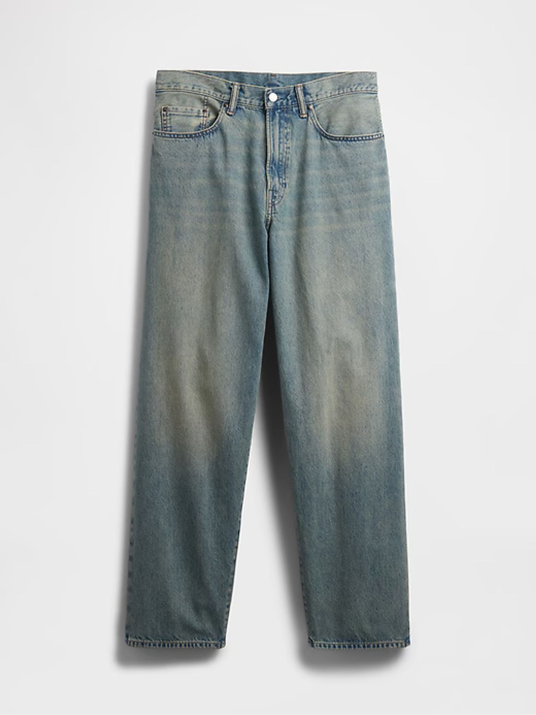 Washed Blue Baggy Jeans - Image 6 of 7