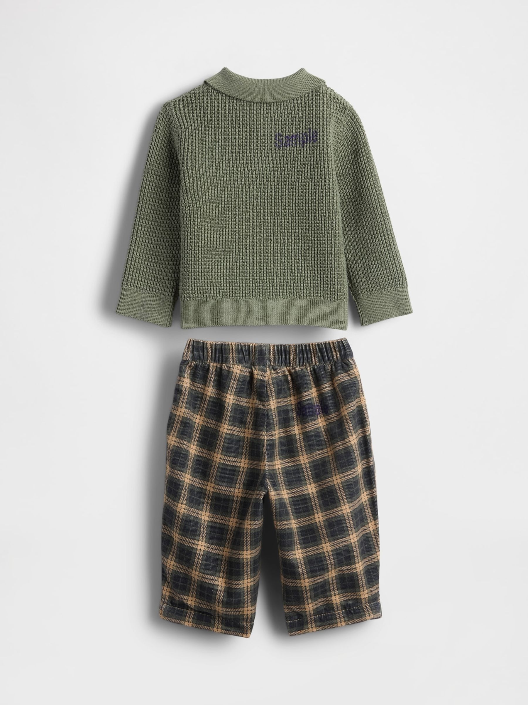 Multi Waffle Polo Outfit Set (Newborn-24Mths) - Image 2 of 3