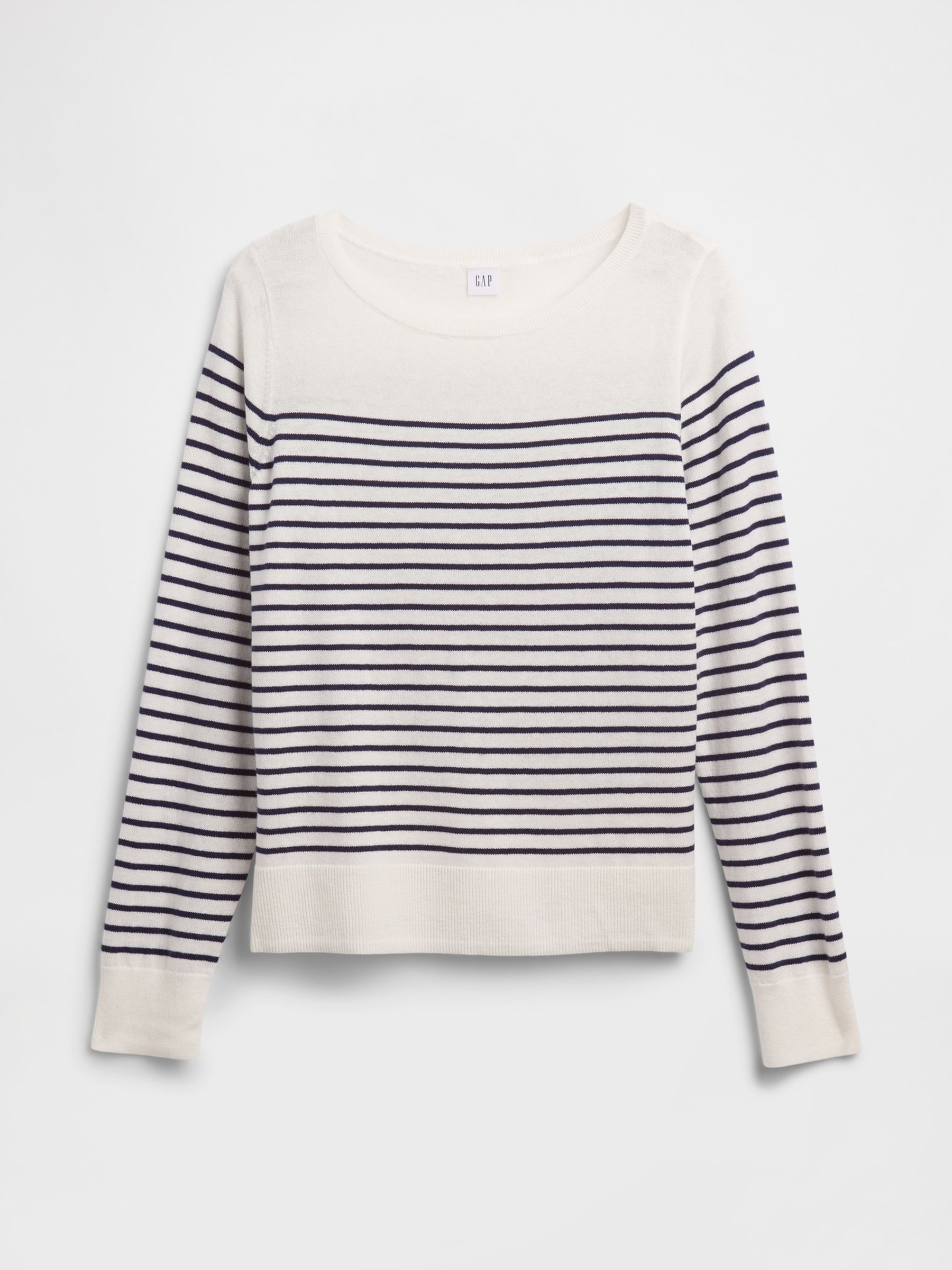 White & Blue Stirpe Bella Boat Neck Jumper - Image 4 of 4 White & Blue Stirpe Bella Boat Neck Jumper - Image 4 of 4