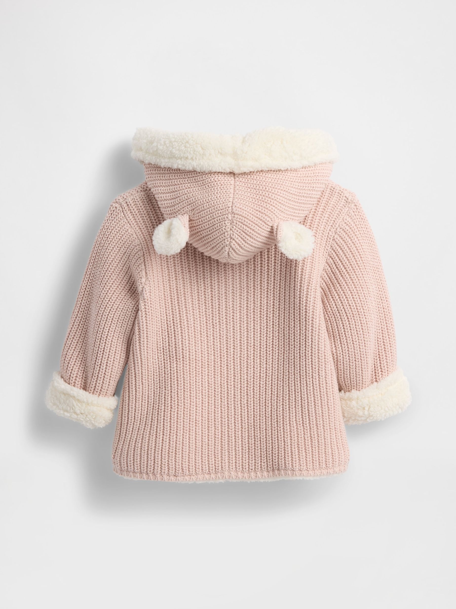 Pink Sherpa-Lined Cardigan (Newborn-24mths) - Image 2 of 2