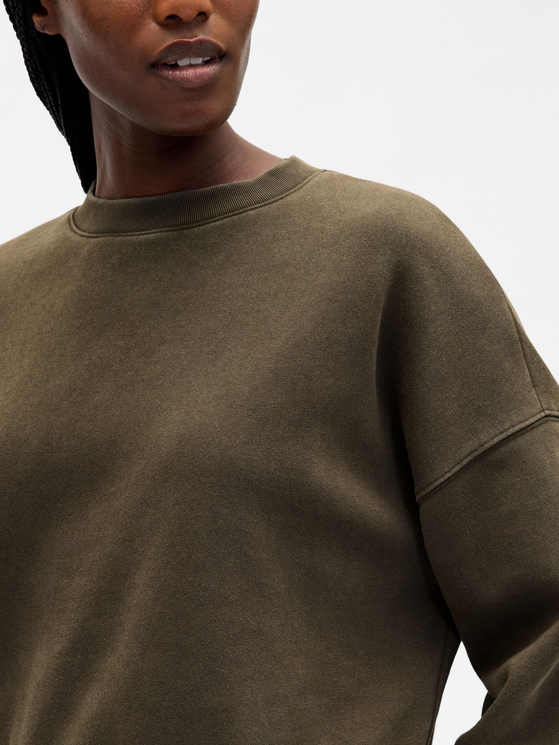 Green VintageSoft Wedge crew neck Sweatshirt - Image 4 of 4
