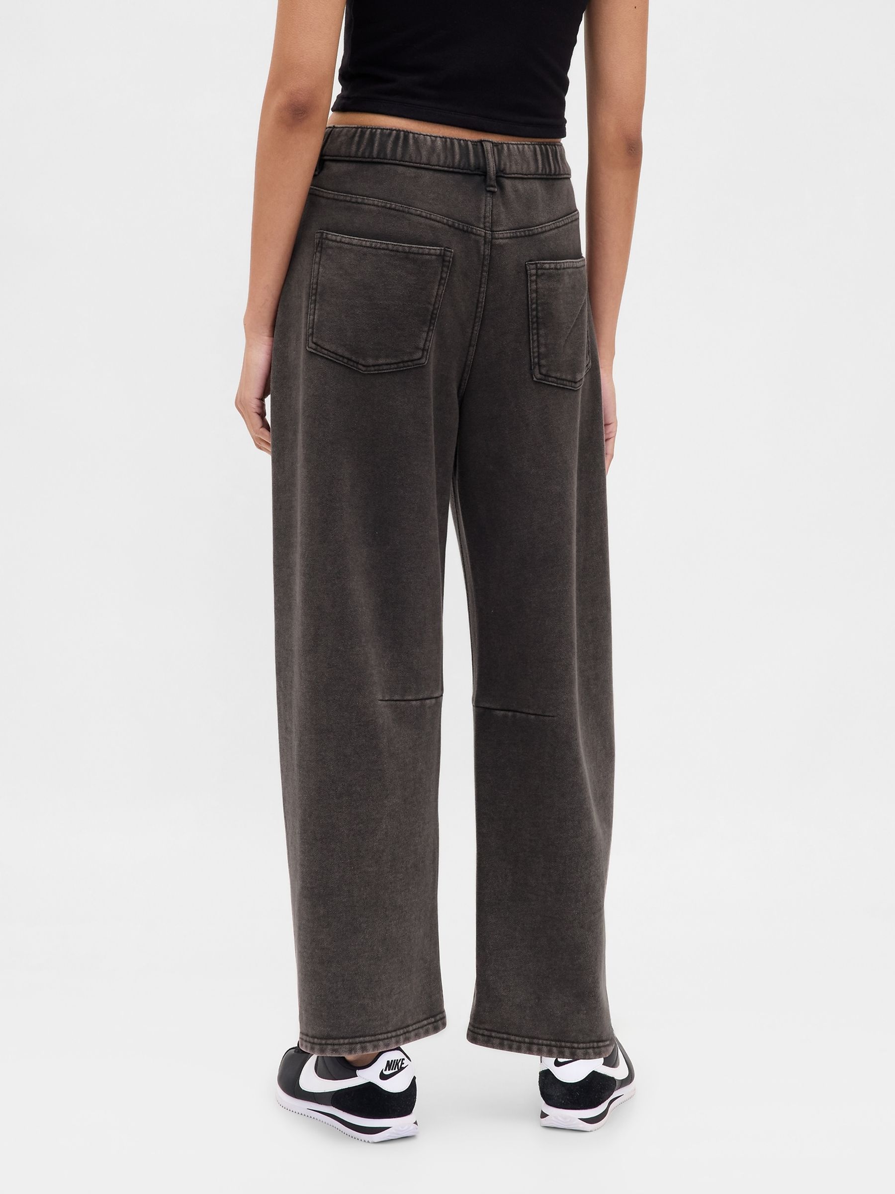 Black Heavyweight French Terry Barrel Joggers - Image 2 of 5