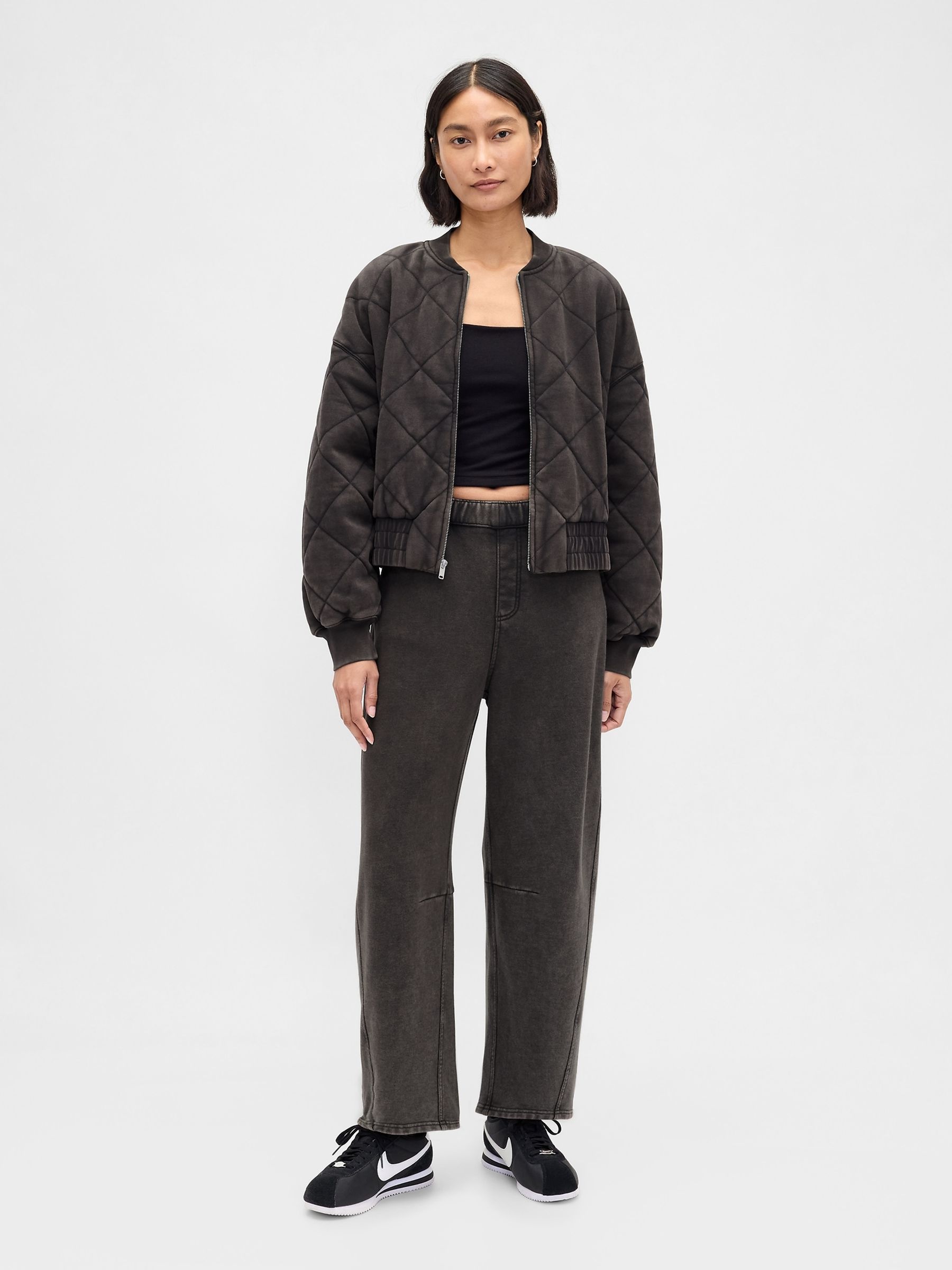 Black Heavyweight French Terry Barrel Joggers - Image 4 of 5
