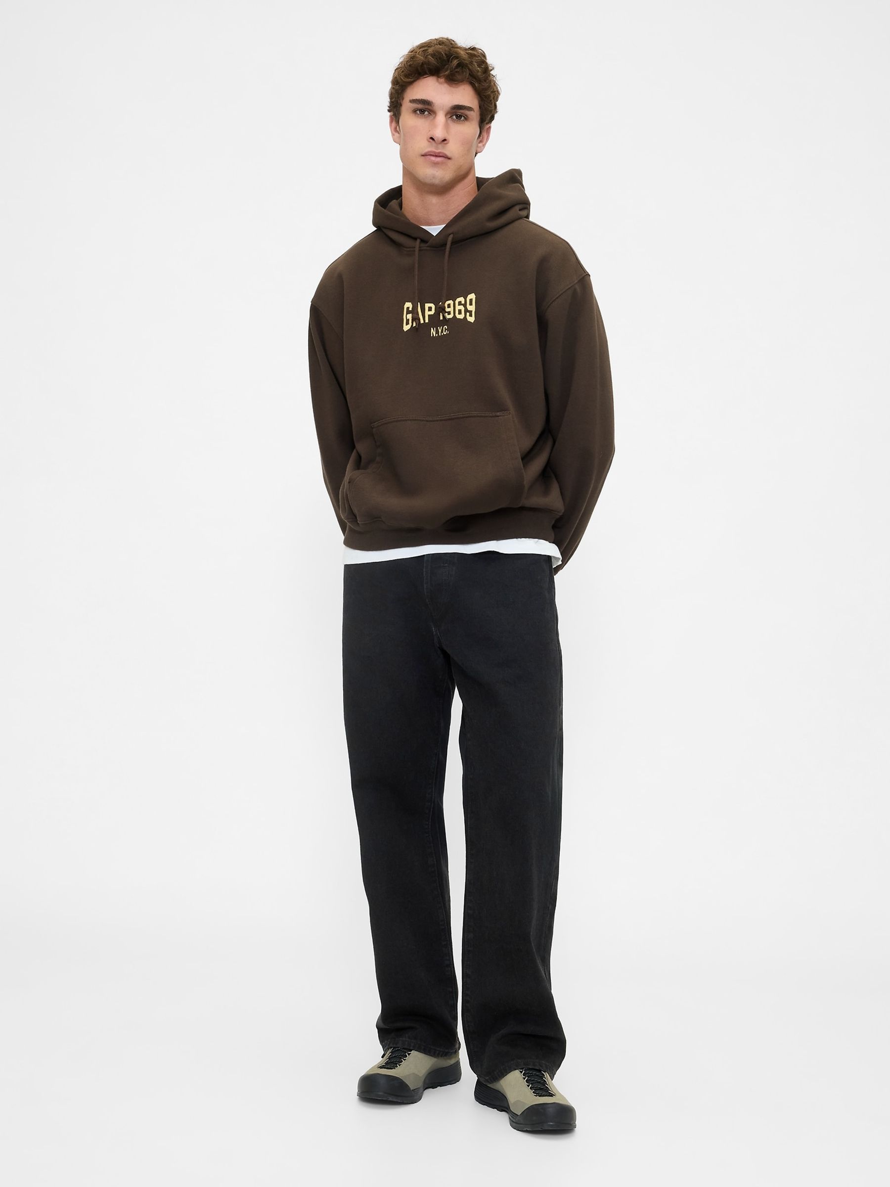 Brown Heavyweight 1969 Logo Hoodie - Image 3 of 4