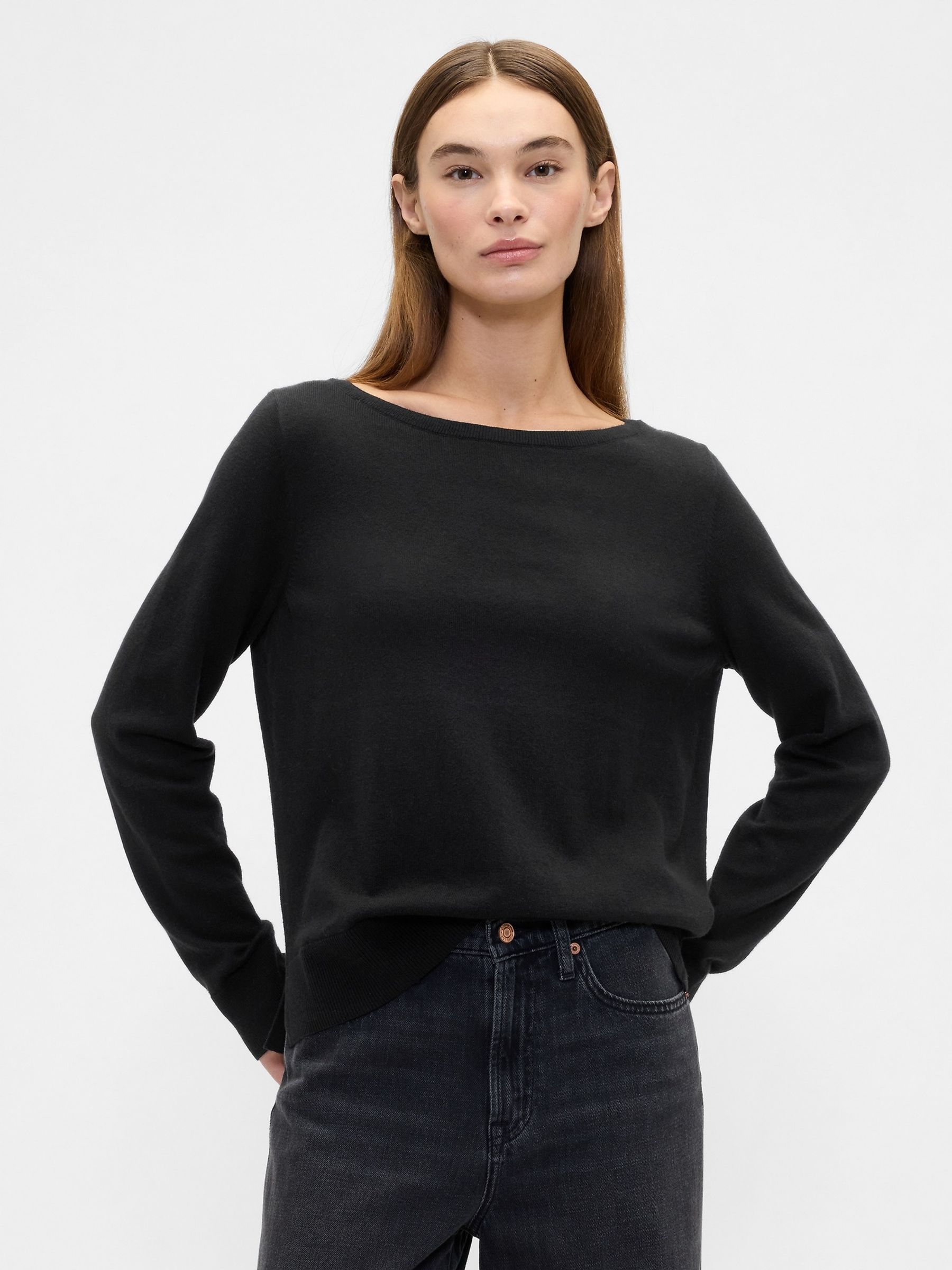 Black Bella Boat Neck Jumper - Image 1 of 5 Black Bella Boat Neck Jumper - Image 1 of 5