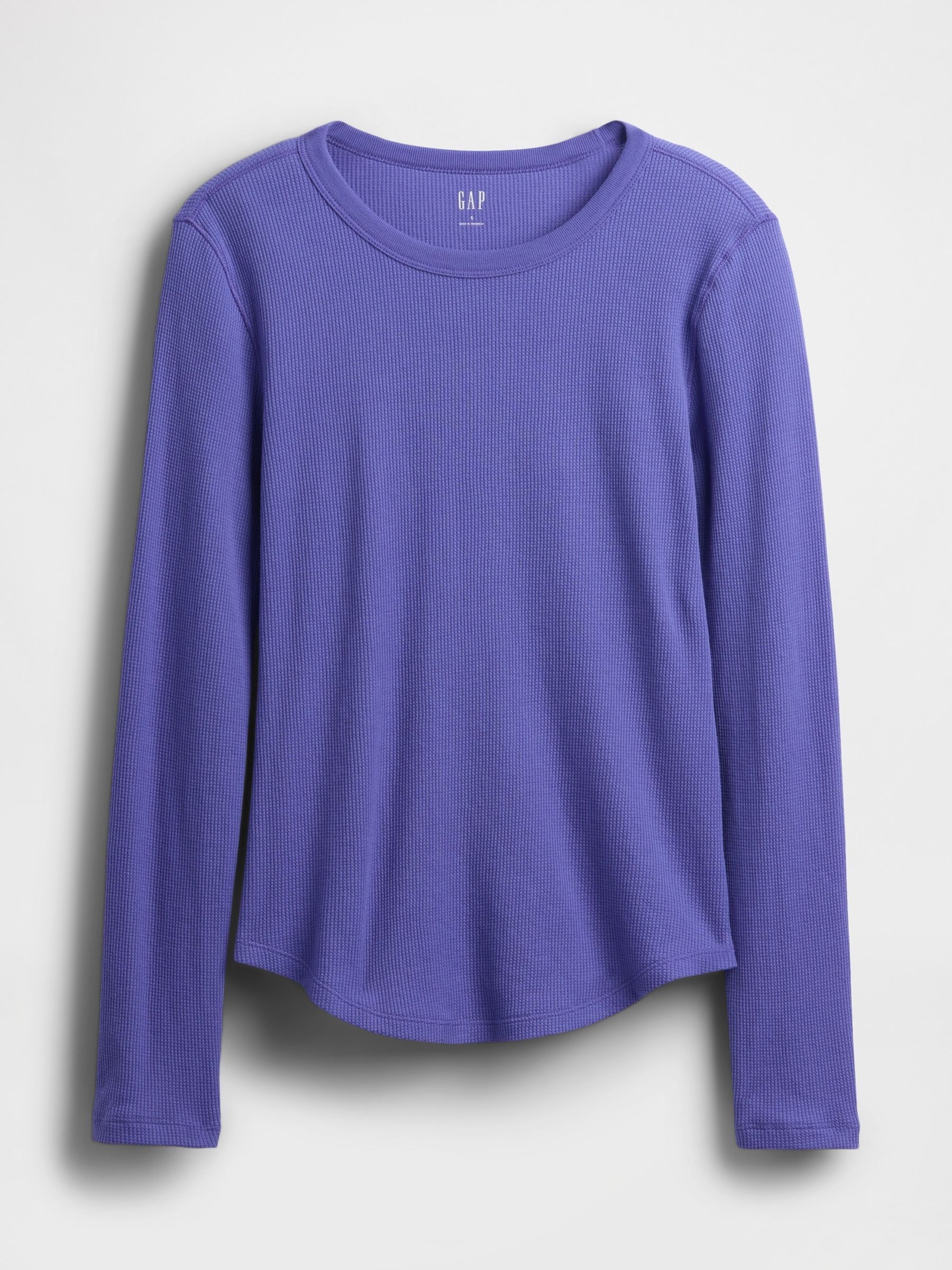 Purple Waffle Knit Long Sleeve T-Shirt - Image 5 of 5