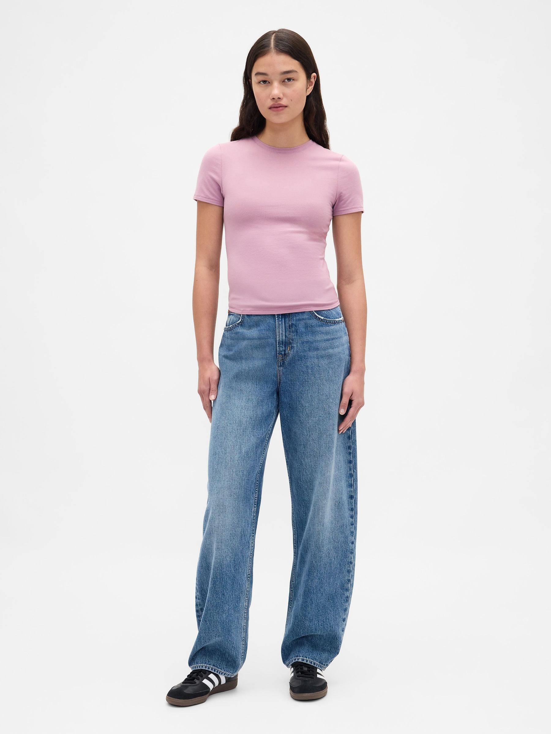 Blush Pink CloseKnit Jersey Short Sleeve T-Shirt - Image 3 of 3