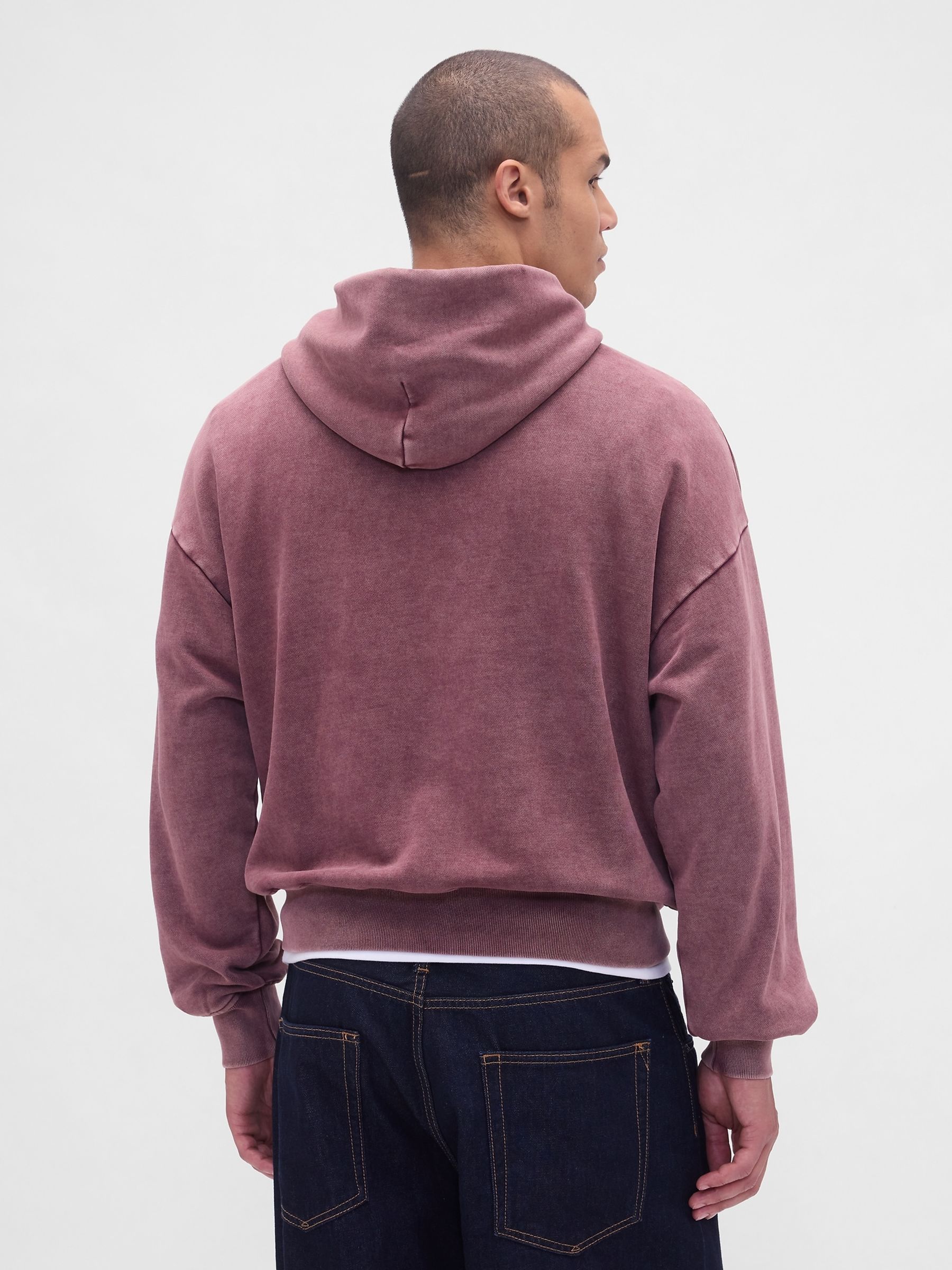Washed Red Oversized Heavyweight Hoodie - Image 2 of 4