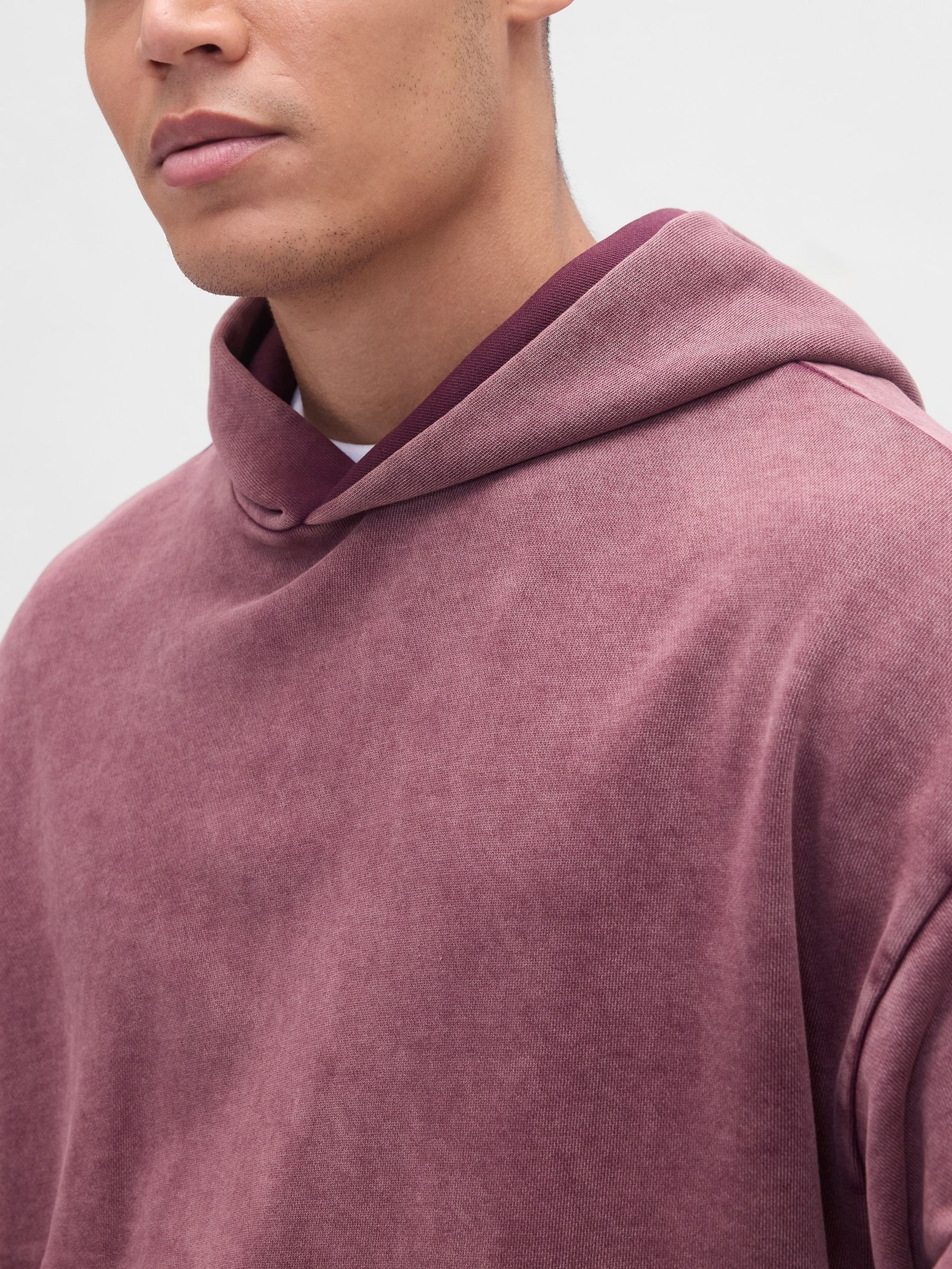 Washed Red Oversized Heavyweight Hoodie - Image 3 of 4