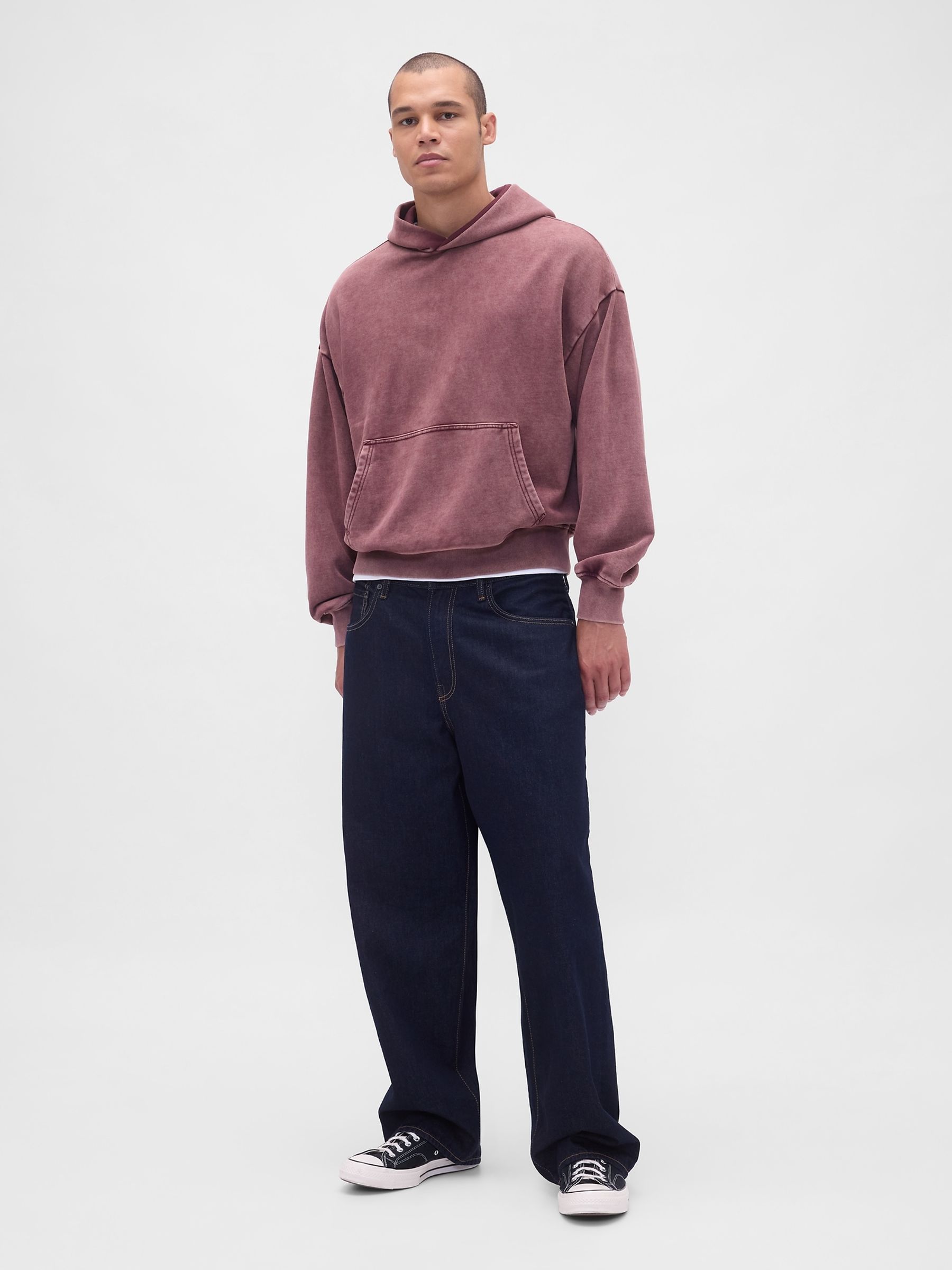 Washed Red Oversized Heavyweight Hoodie - Image 4 of 4