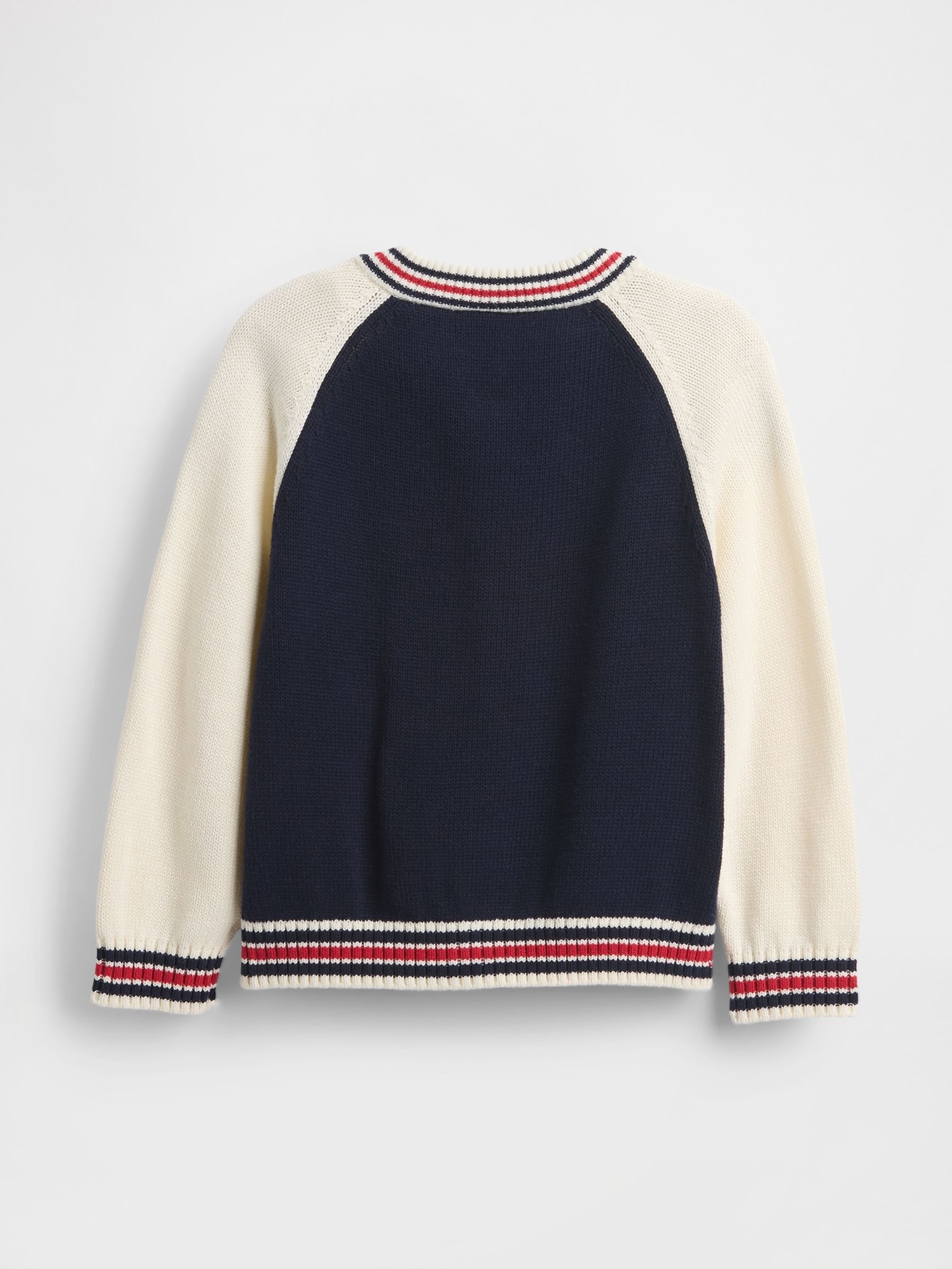 Blue/Cream Varsity Logo Jumper Jacket (6mths-5yrs) - Image 2 of 2