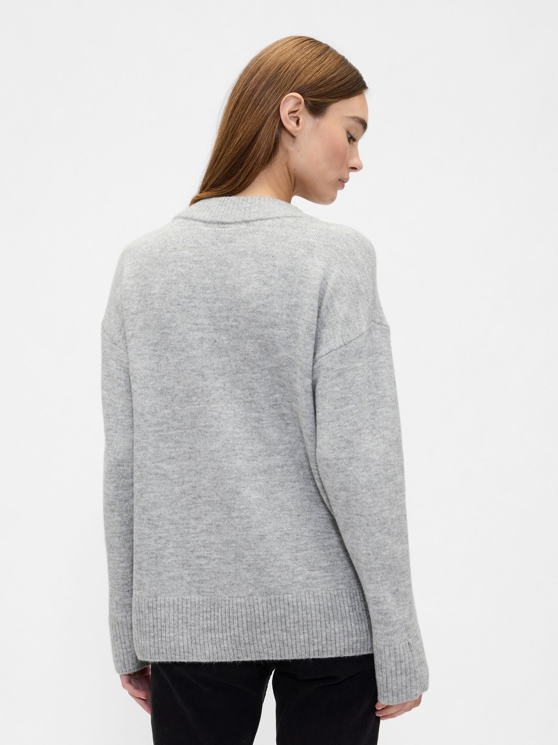 Light Grey V-Neck Sweatshirt - Image 2 of 5
