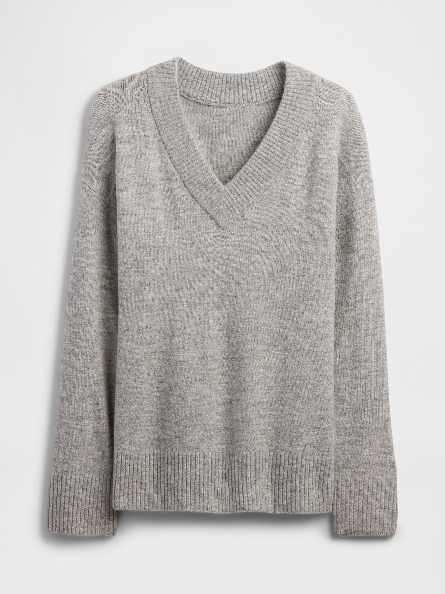Light Grey V-Neck Sweatshirt - Image 4 of 5