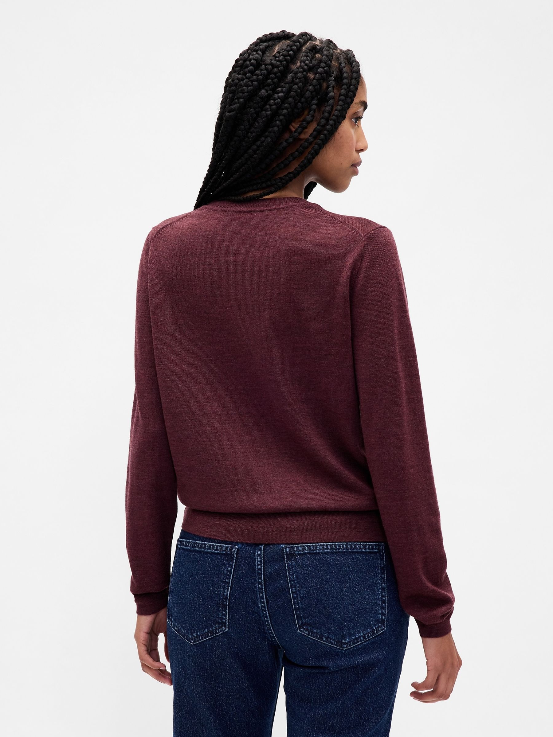 Red Merino Crew Neck Sweatshirt - Image 2 of 4