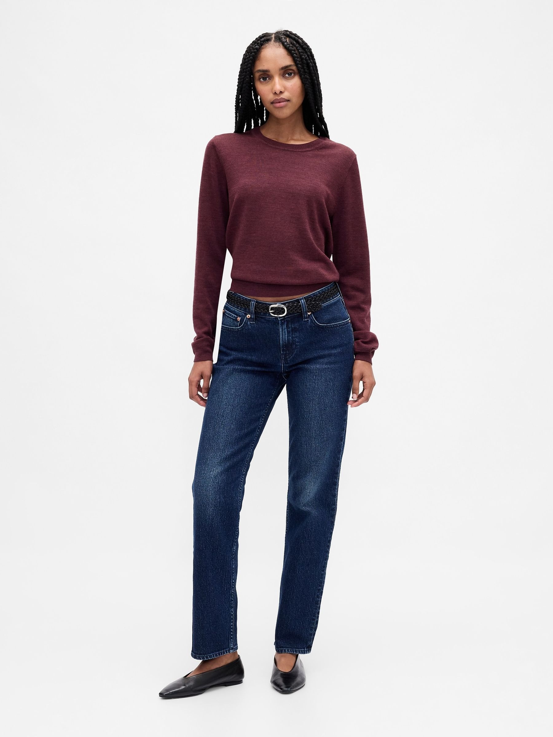 Red Merino Crew Neck Sweatshirt - Image 3 of 4