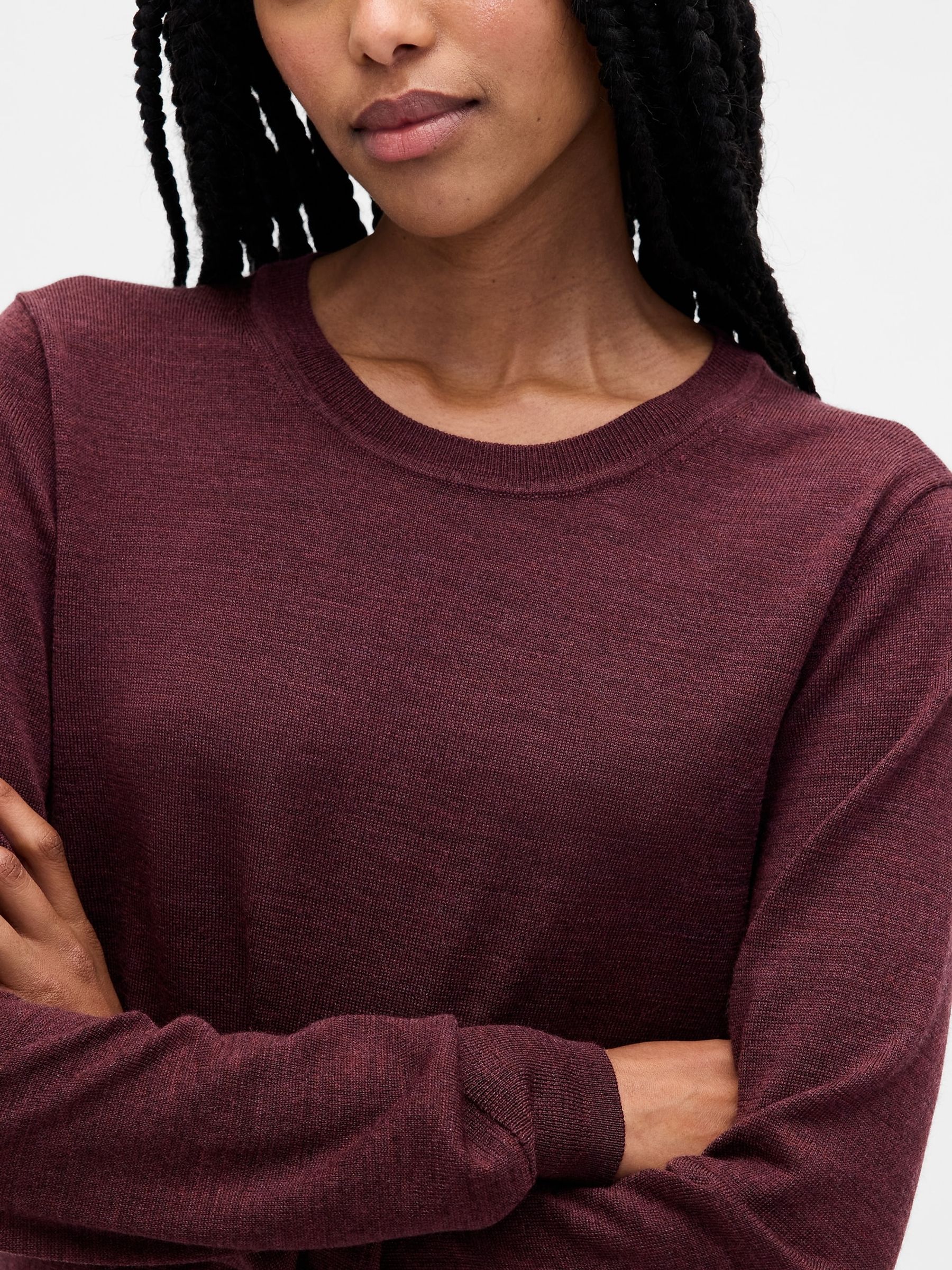 Red Merino Crew Neck Sweatshirt - Image 4 of 4