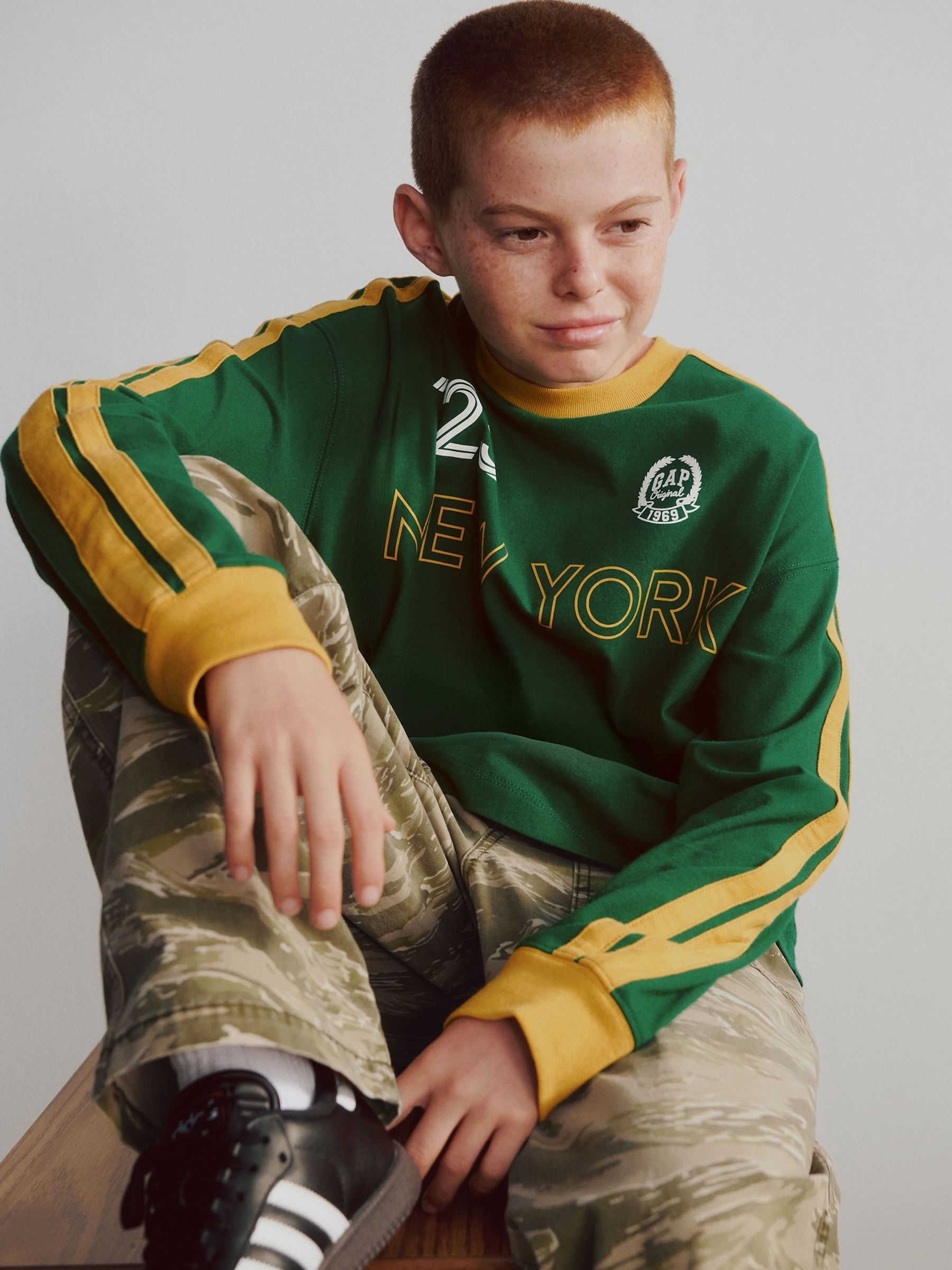 Green Football Jersey Logo T-Shirt (4-13yrs) - Image 1 of 2