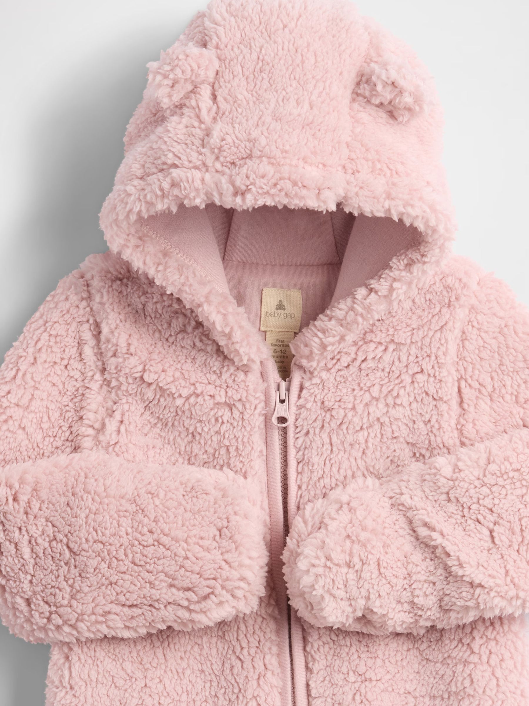 Pink Teddy Sherpa Jacket (Newborn-12mths) - Image 3 of 3