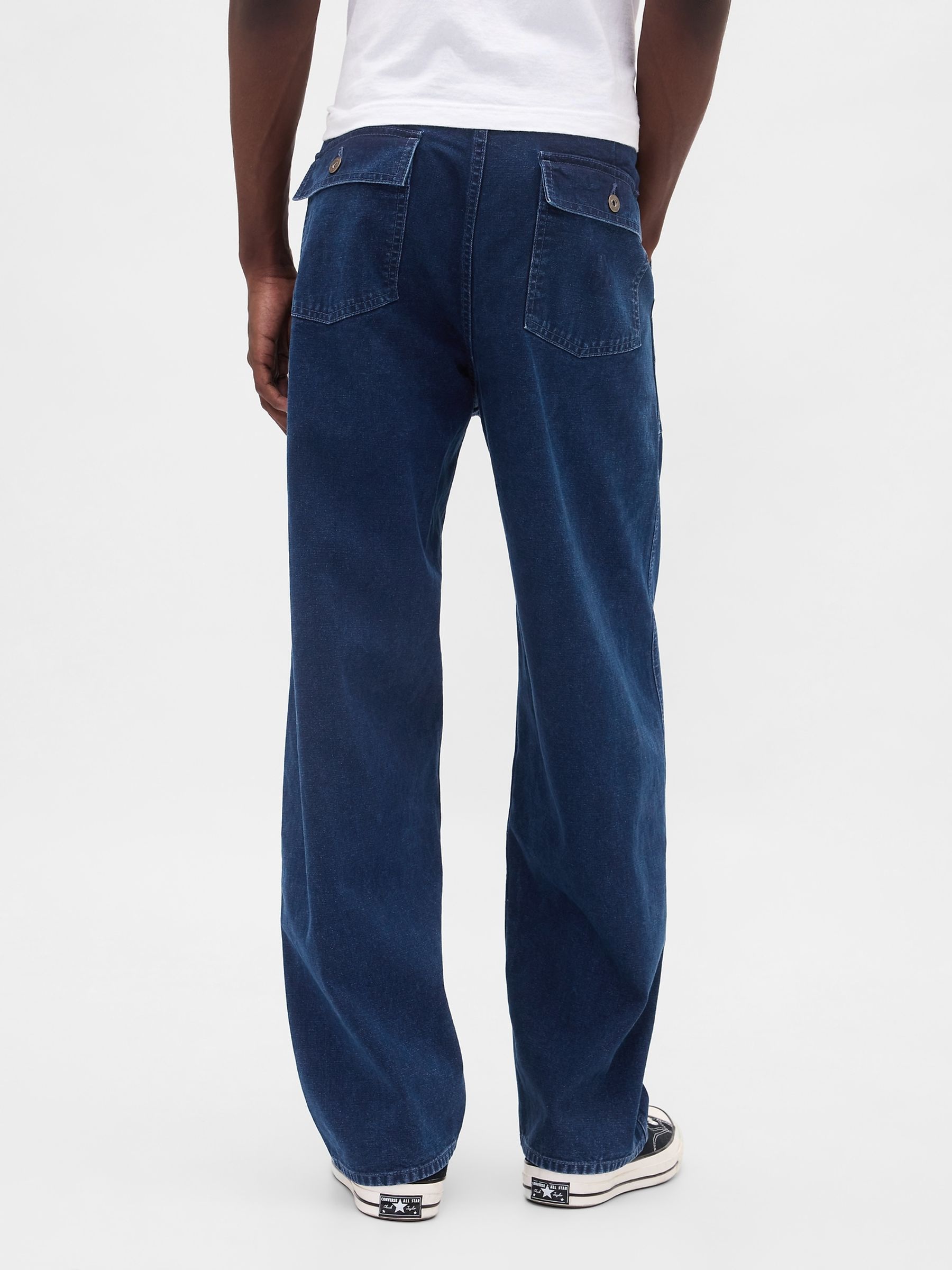 Blue Canvas Baggy Trouser Jeans - Image 2 of 5