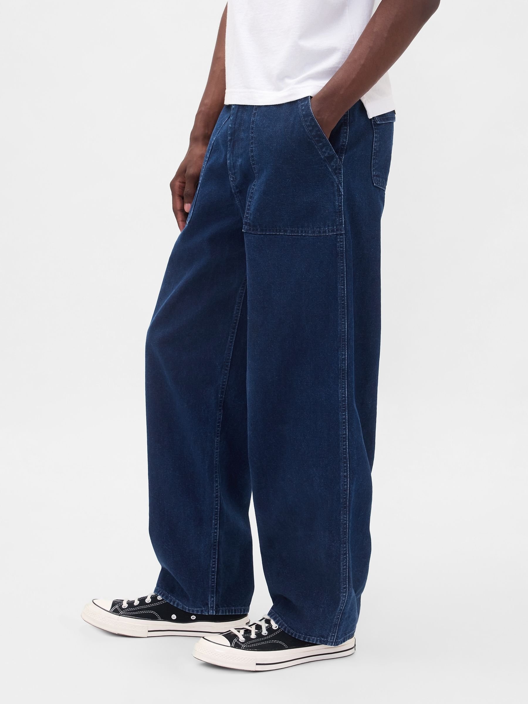Blue Canvas Baggy Trouser Jeans - Image 3 of 5