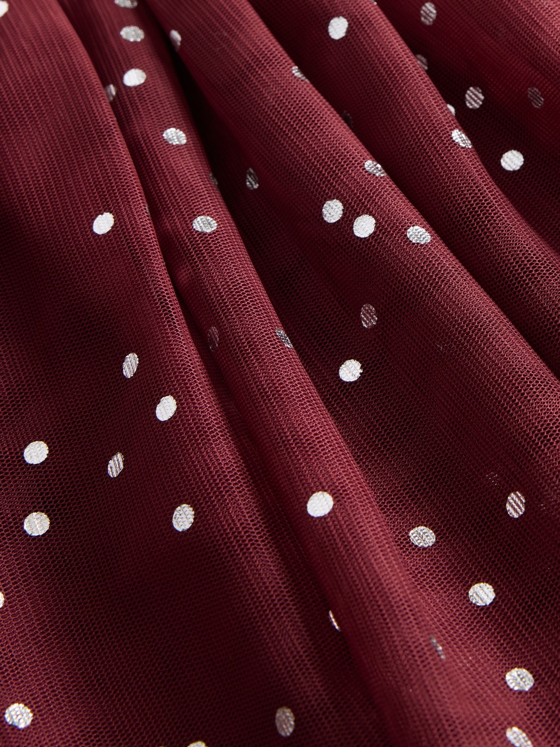 Burgundy Red Mixed Media Bubble Dress (6mths-5yrs) - Image 4 of 4