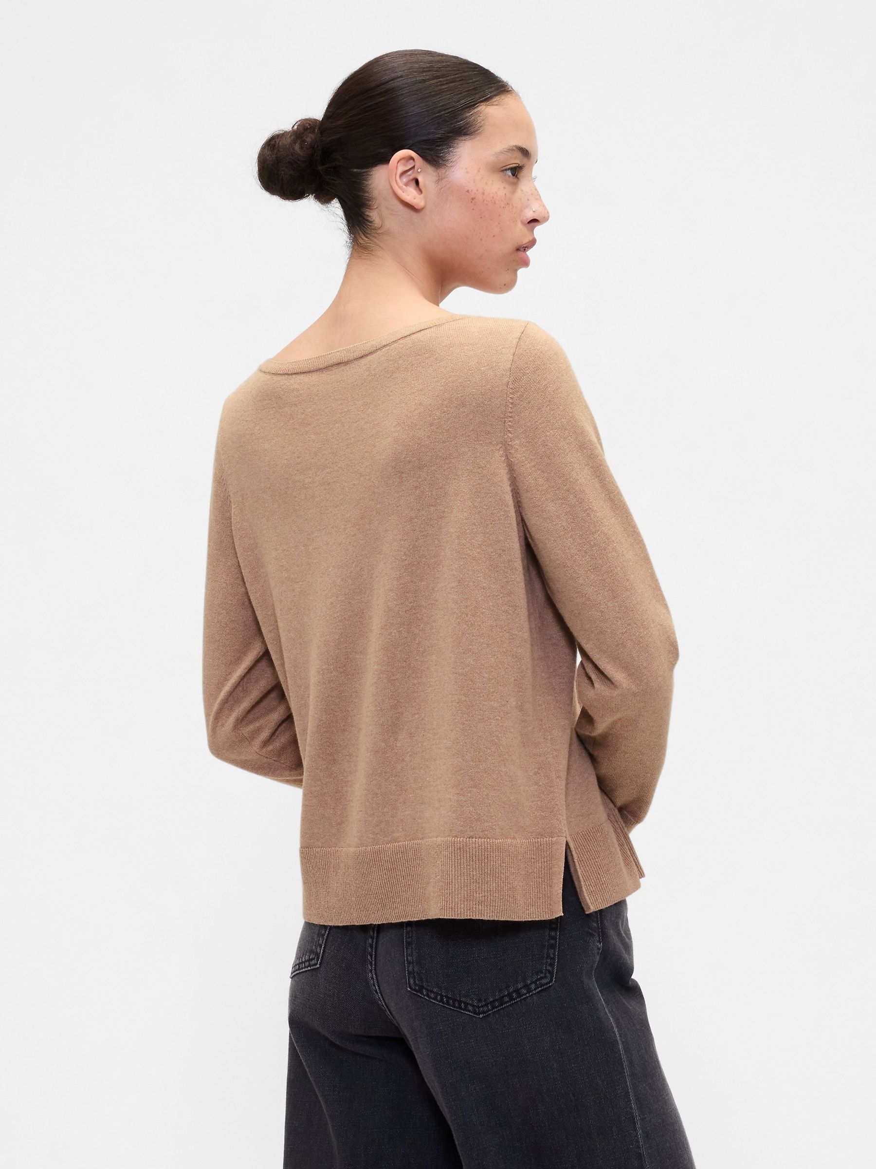 Brown Bella Boat Neck Jumper - Image 2 of 5 Brown Bella Boat Neck Jumper - Image 2 of 5