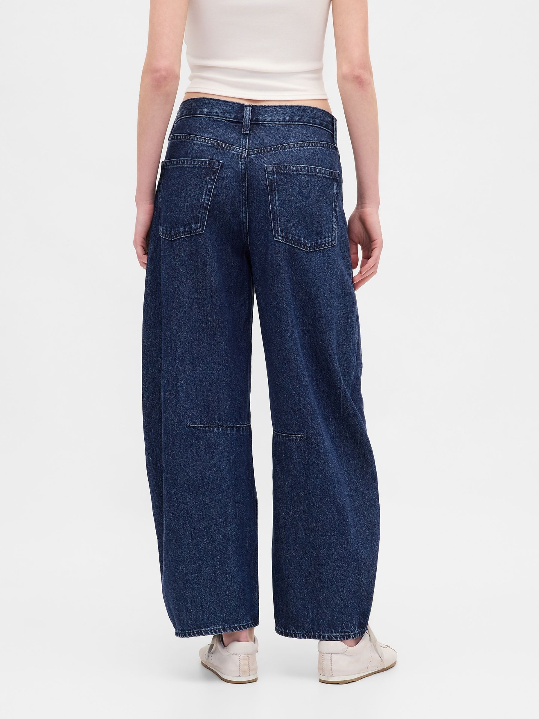 Blue High Waisted UltraSoft Crossover Horseshoe Jeans - Image 3 of 6