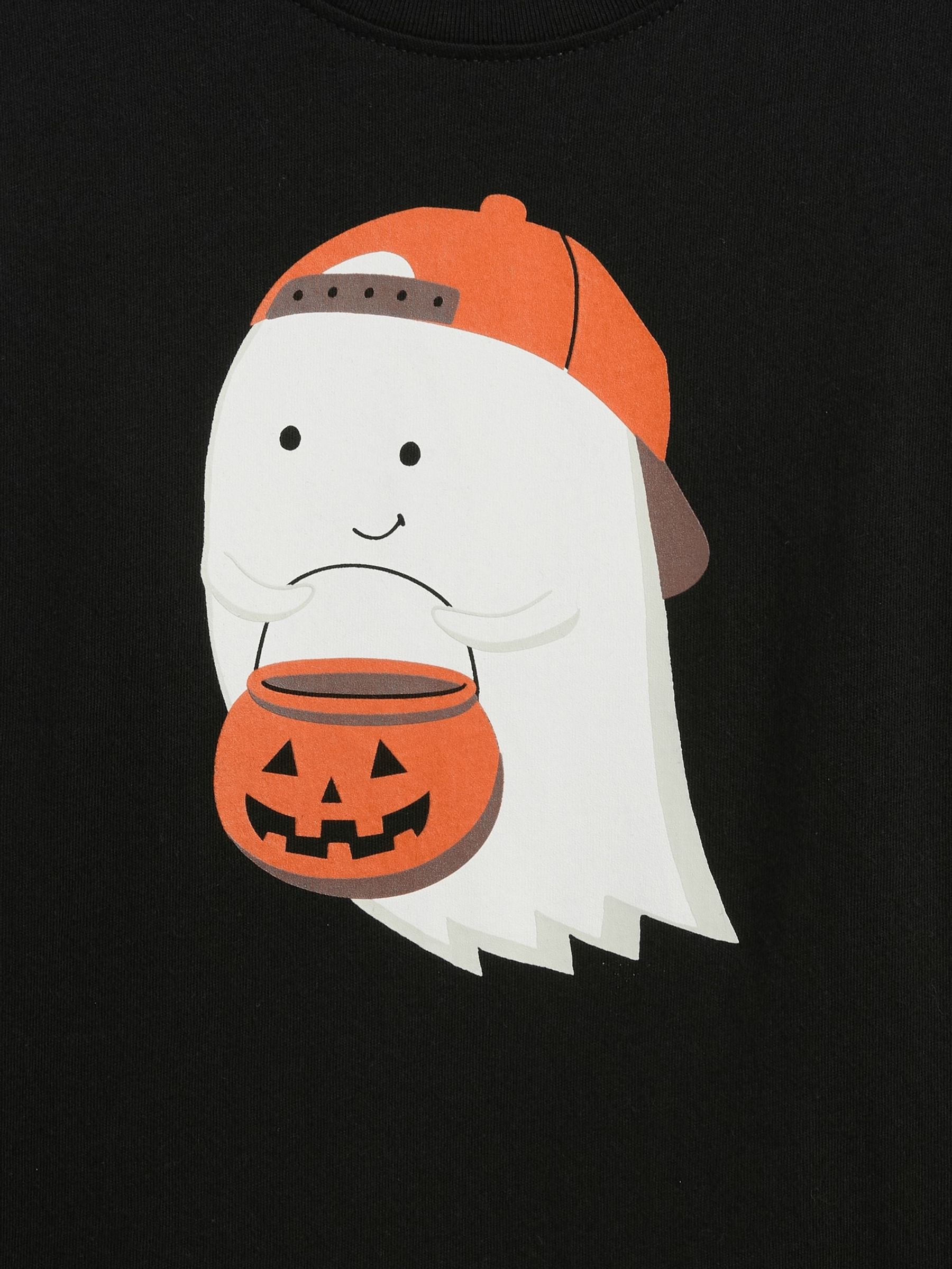 Black Ghost & Pumpkin Halloween Long Sleeve T-Shirt (6mths-5yrs) - Image 3 of 3 Black Ghost & Pumpkin Halloween Long Sleeve T-Shirt (6mths-5yrs) - Image 3 of 3