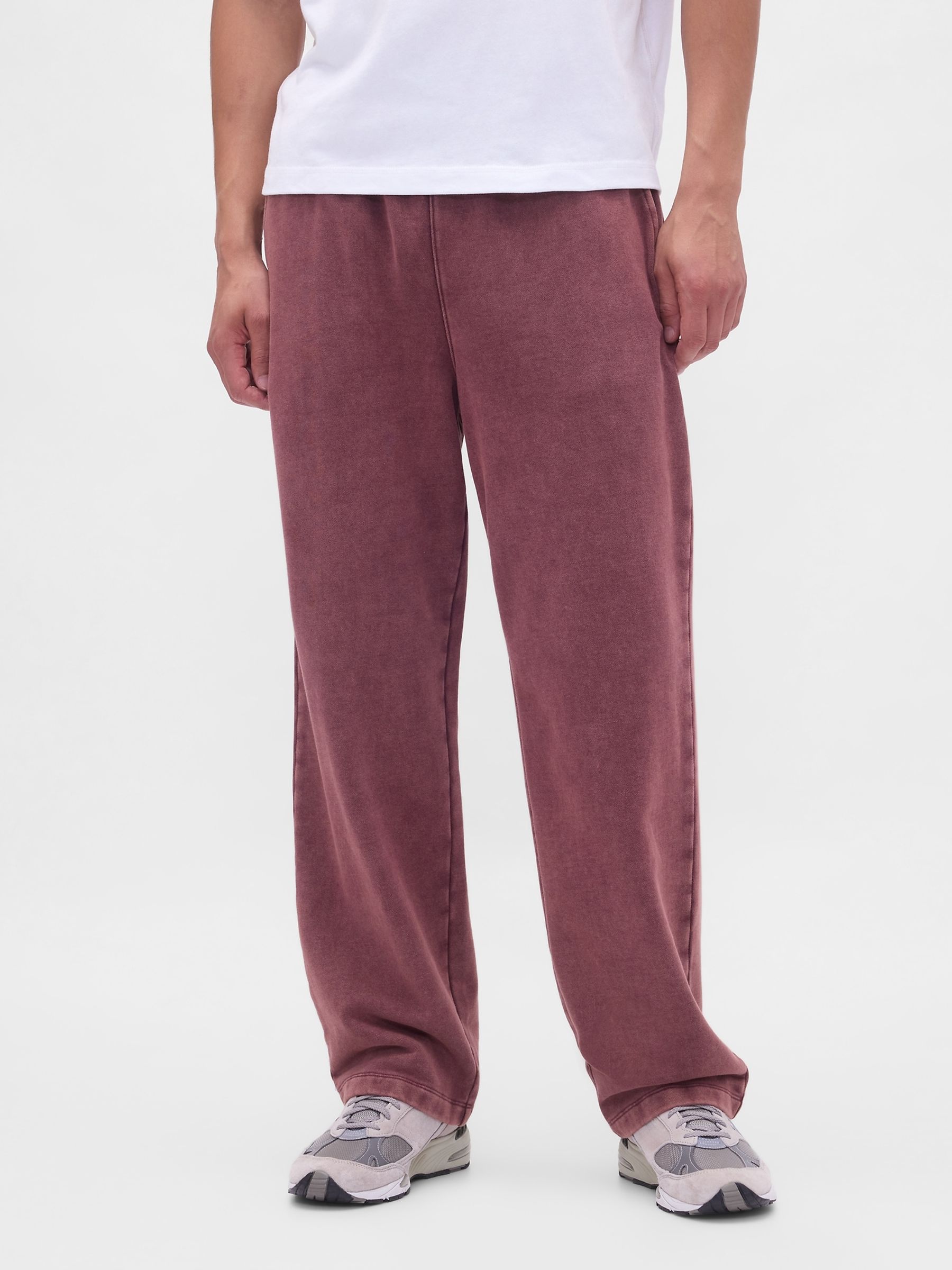 Washed Red Heavyweight Relaxed Joggers - Image 1 of 5