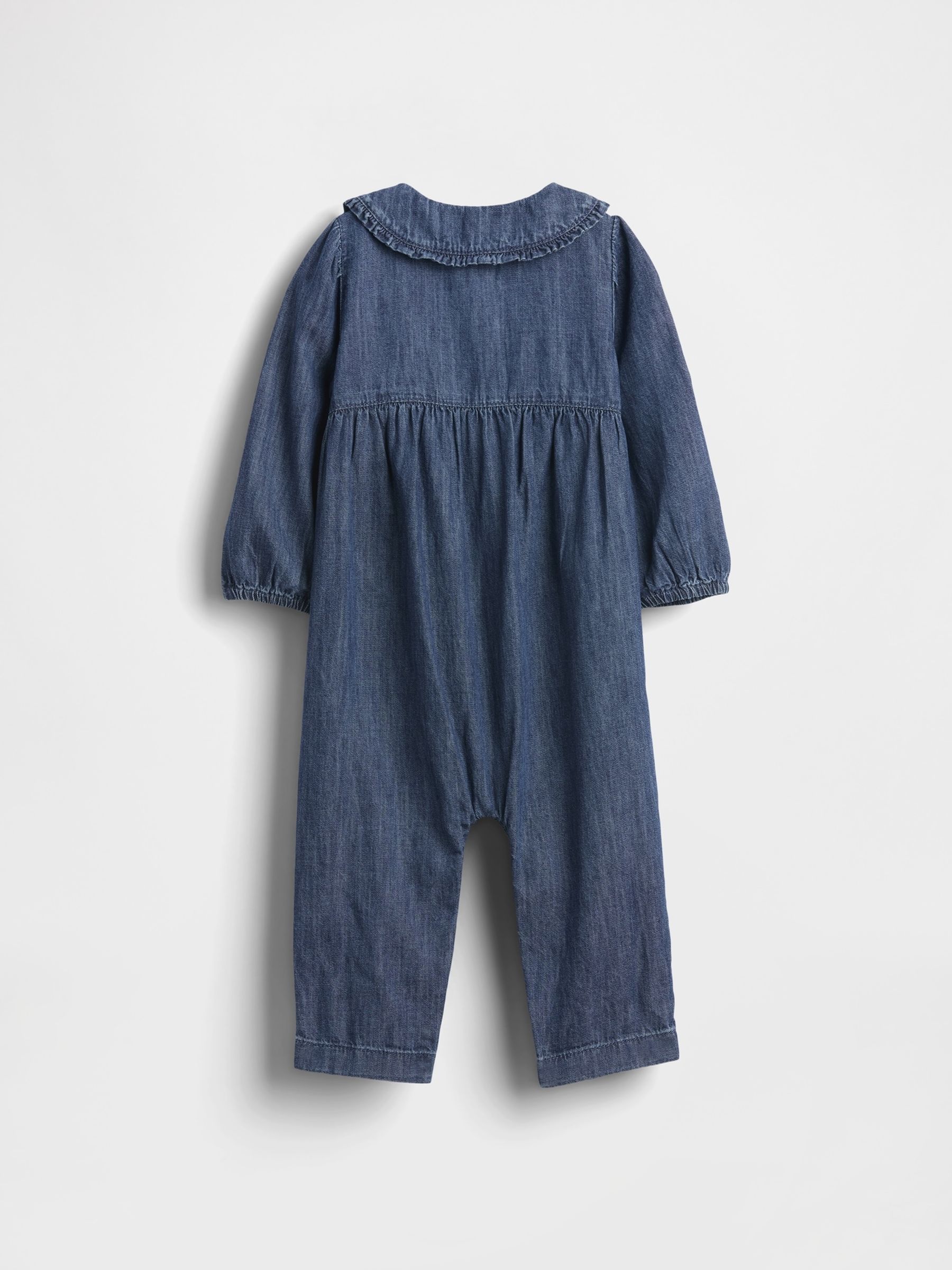 Blue Denim Collared One-Piece (Newborn-24mths) - Image 2 of 4