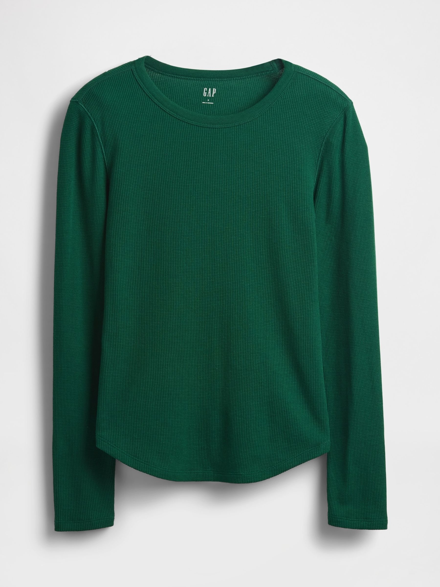 Green Waffle Knit Crew Neck T-Shirt - Image 3 of 3 Green Waffle Knit Crew Neck T-Shirt - Image 3 of 3
