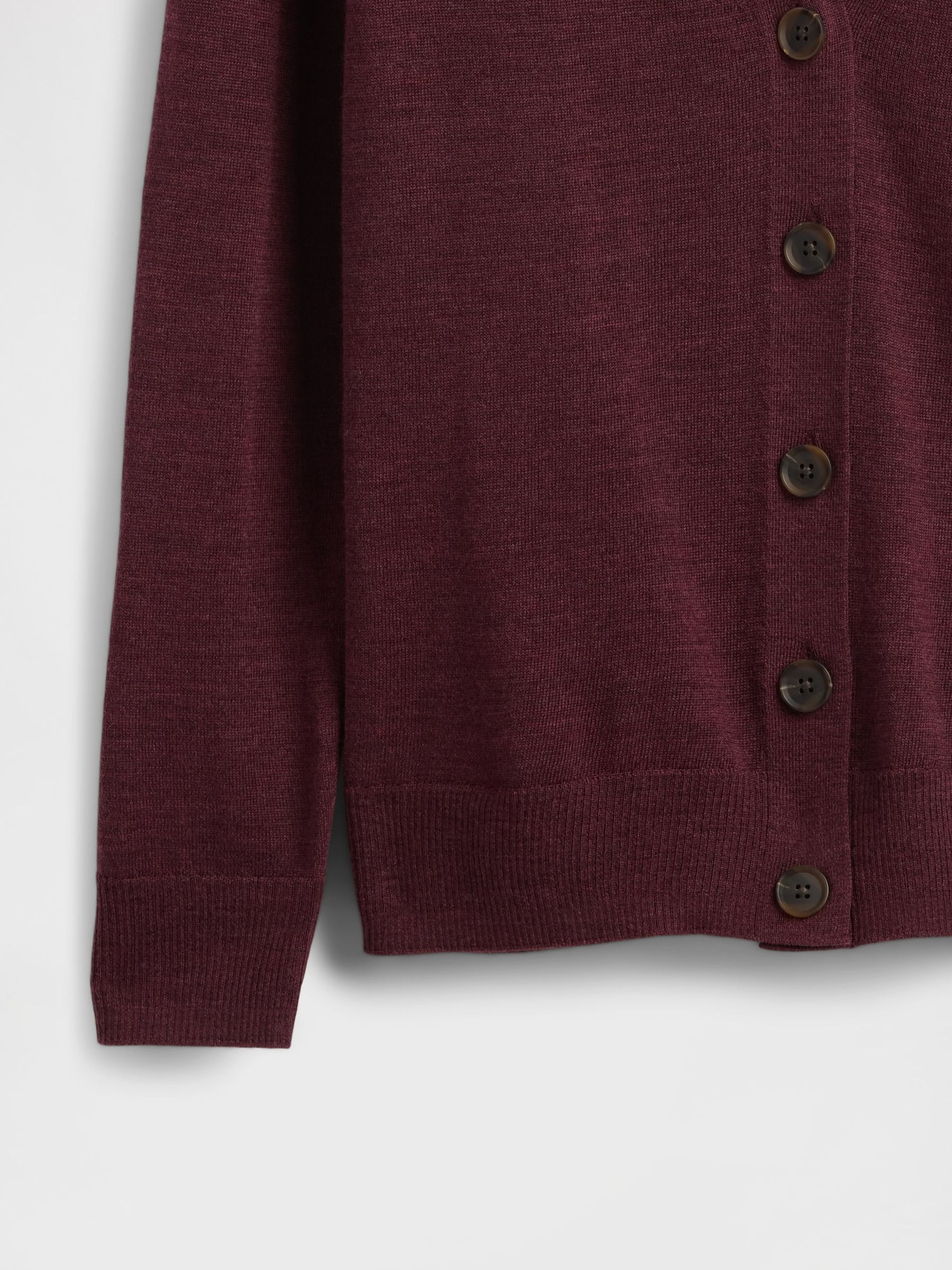 Burgundy Red Boyfriend Merino Cardigan - Image 4 of 4 Burgundy Red Boyfriend Merino Cardigan - Image 4 of 4