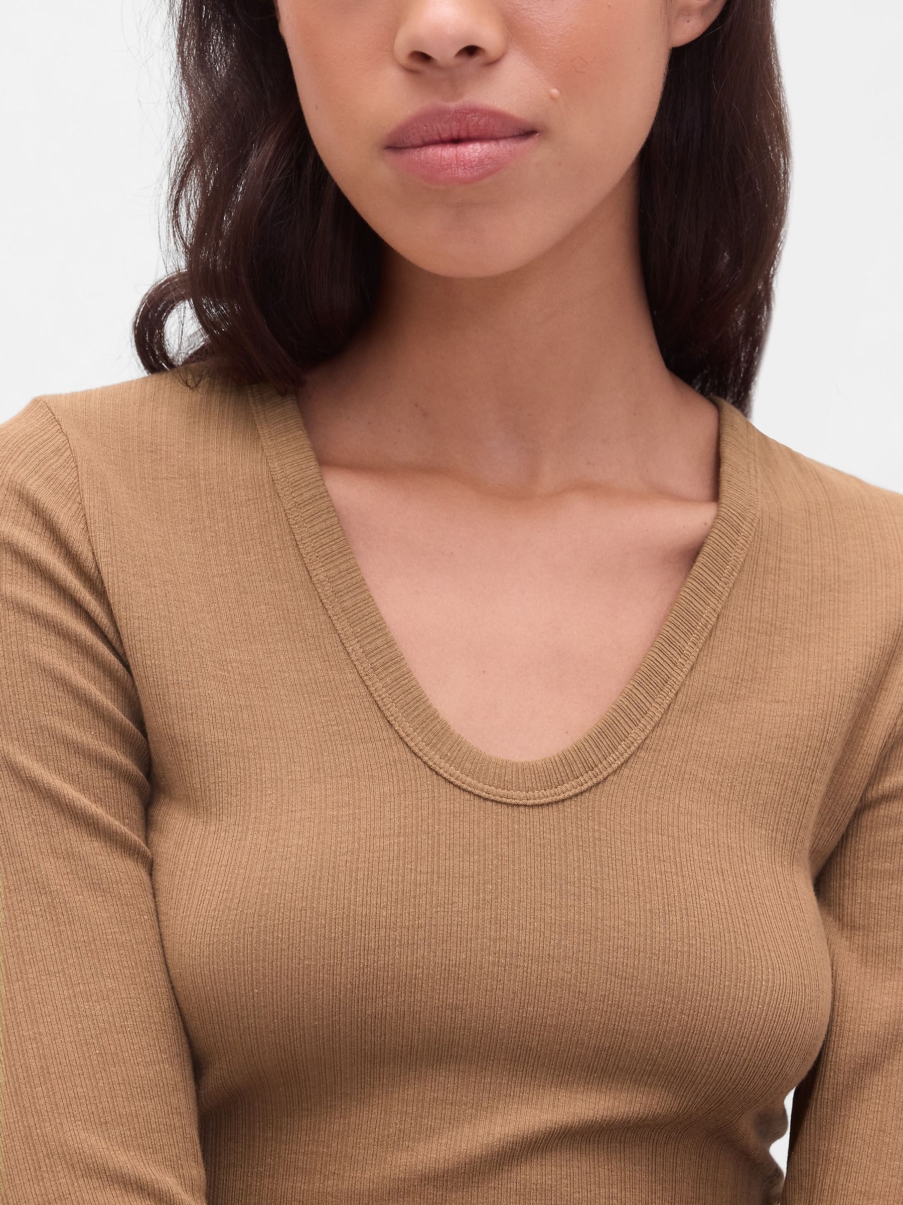 Beige Sheer Modern Rib T-Shirt - Image 4 of 4 Beige Sheer Modern Rib T-Shirt - Image 4 of 4
