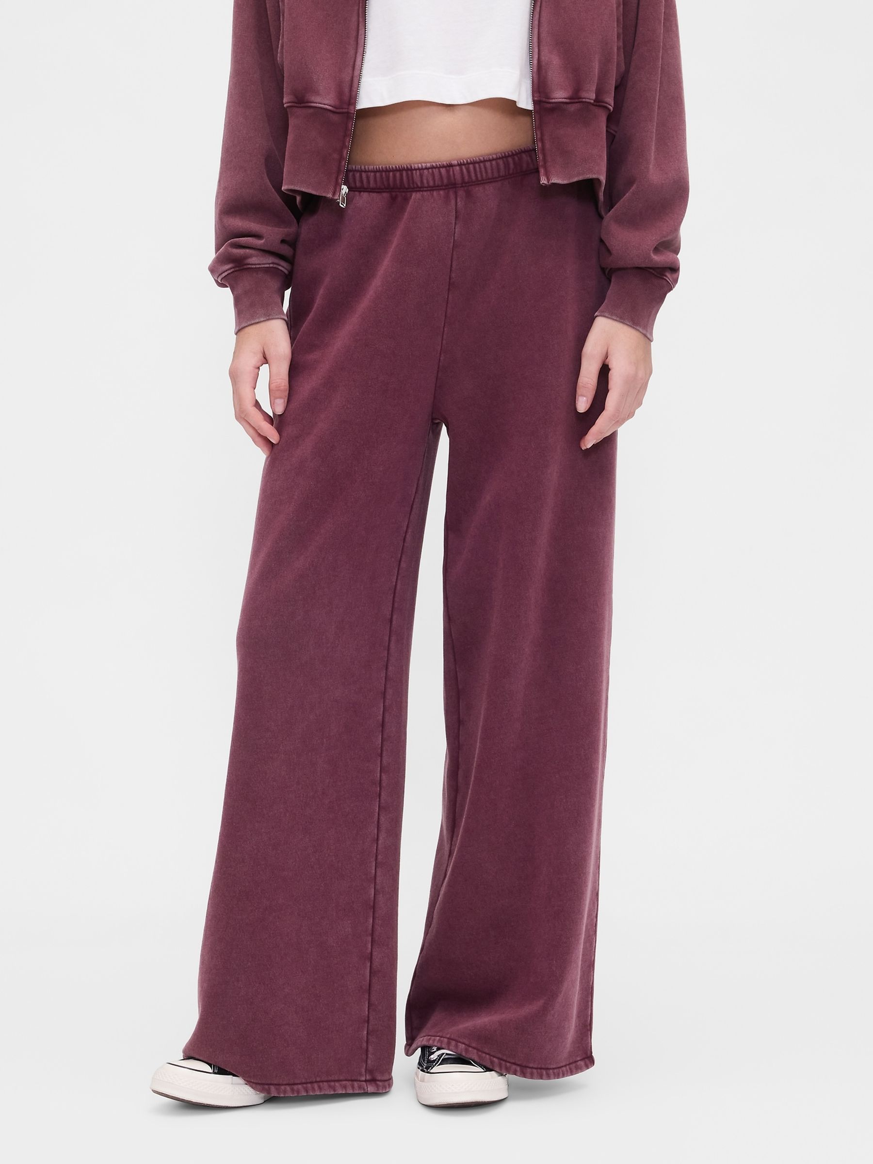 Red VintageSoft Baggy Wide-Leg Joggers - Image 1 of 5