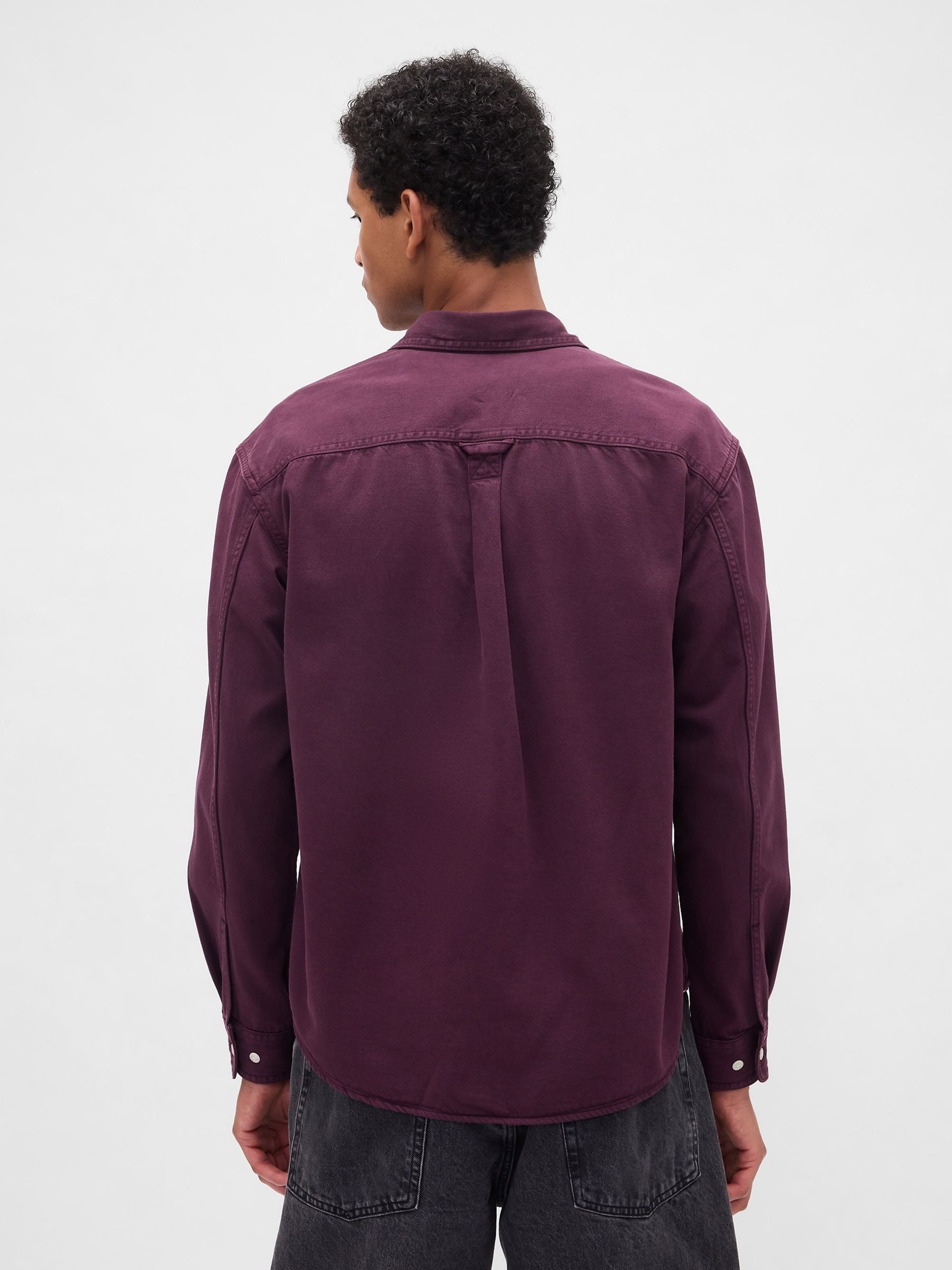 Purple UltraSoft Denim Relaxed Shirt - Image 2 of 4