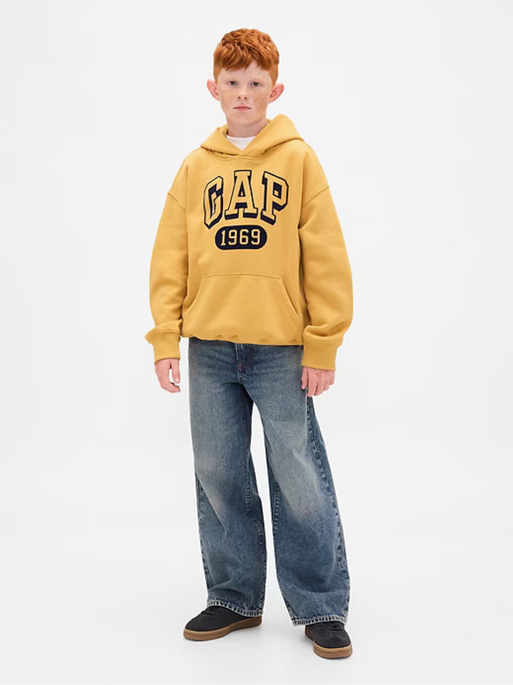 Yellow Vintage Soft Logo Hoodie - Image 3 of 6